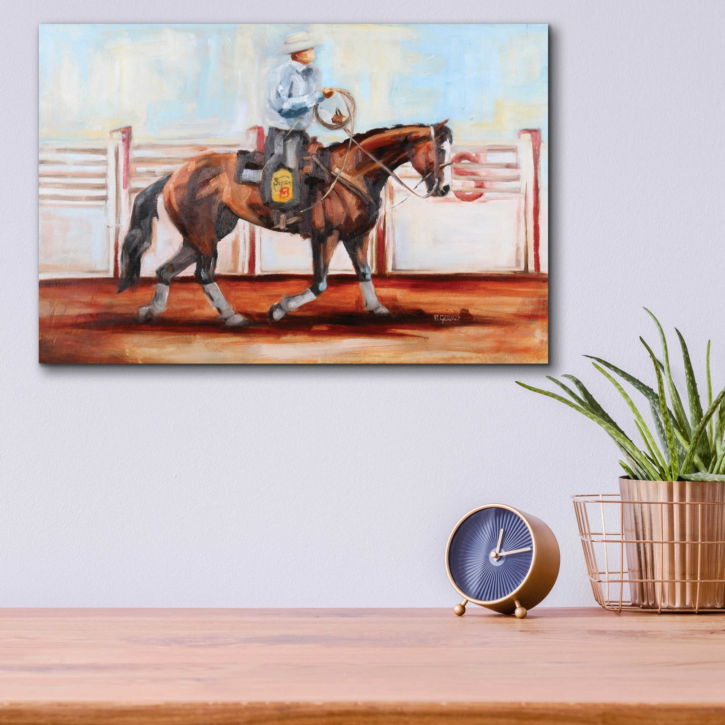 Epic Art 'Cowboy Catcher' by Renee Gould, Acrylic Glass Wall Art,16x12