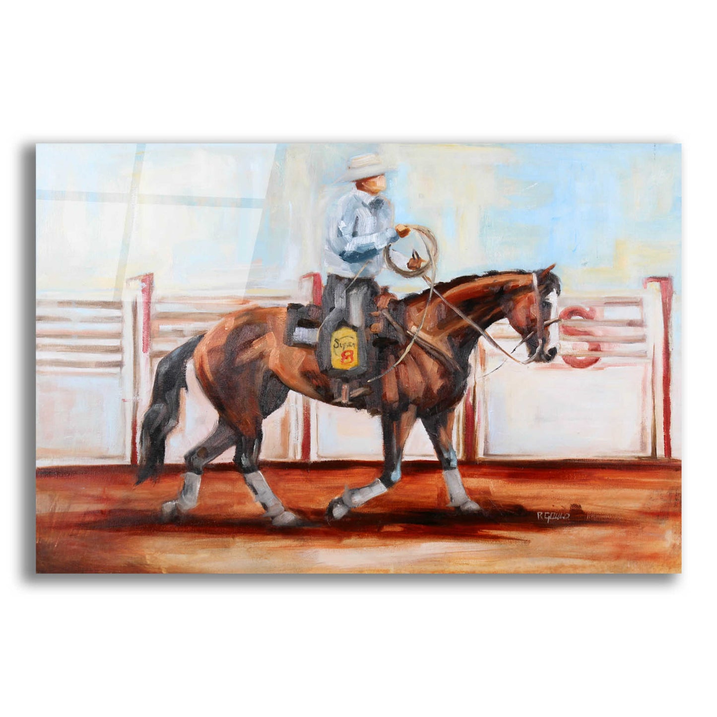 Epic Art 'Cowboy Catcher' by Renee Gould, Acrylic Glass Wall Art,16x12