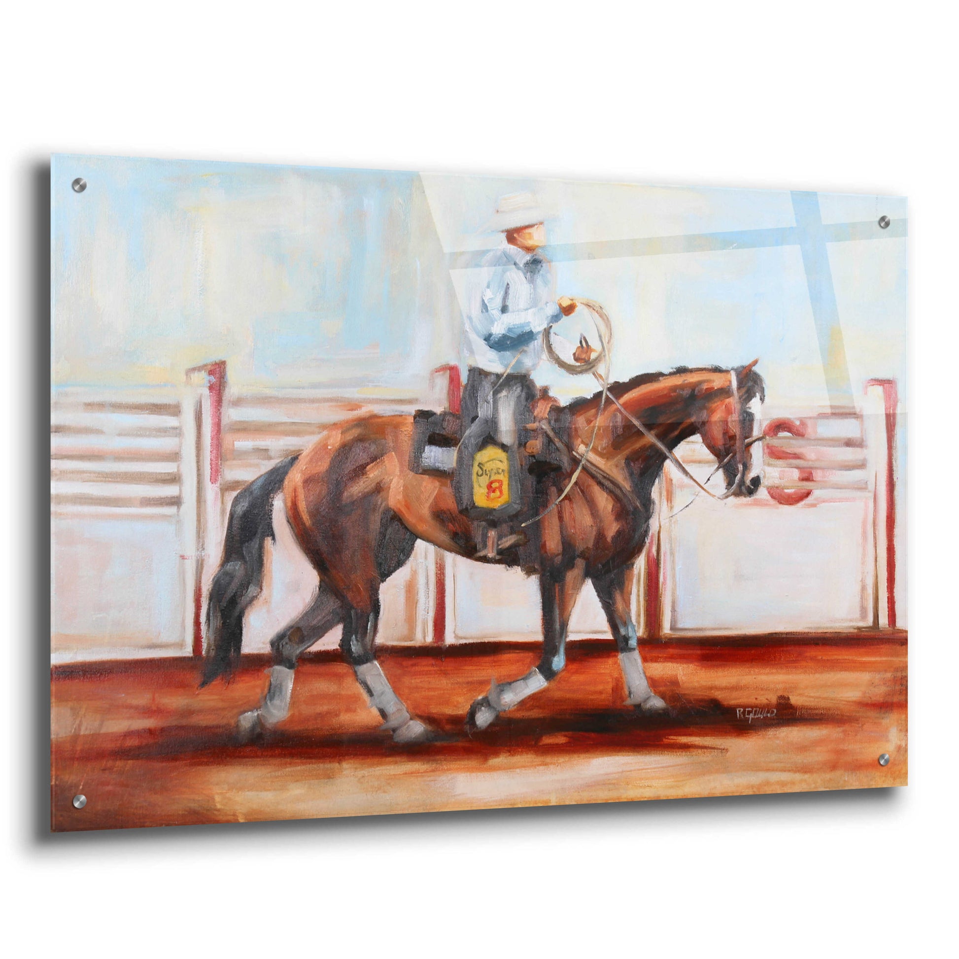 Epic Art 'Cowboy Catcher' by Renee Gould, Acrylic Glass Wall Art,36x24