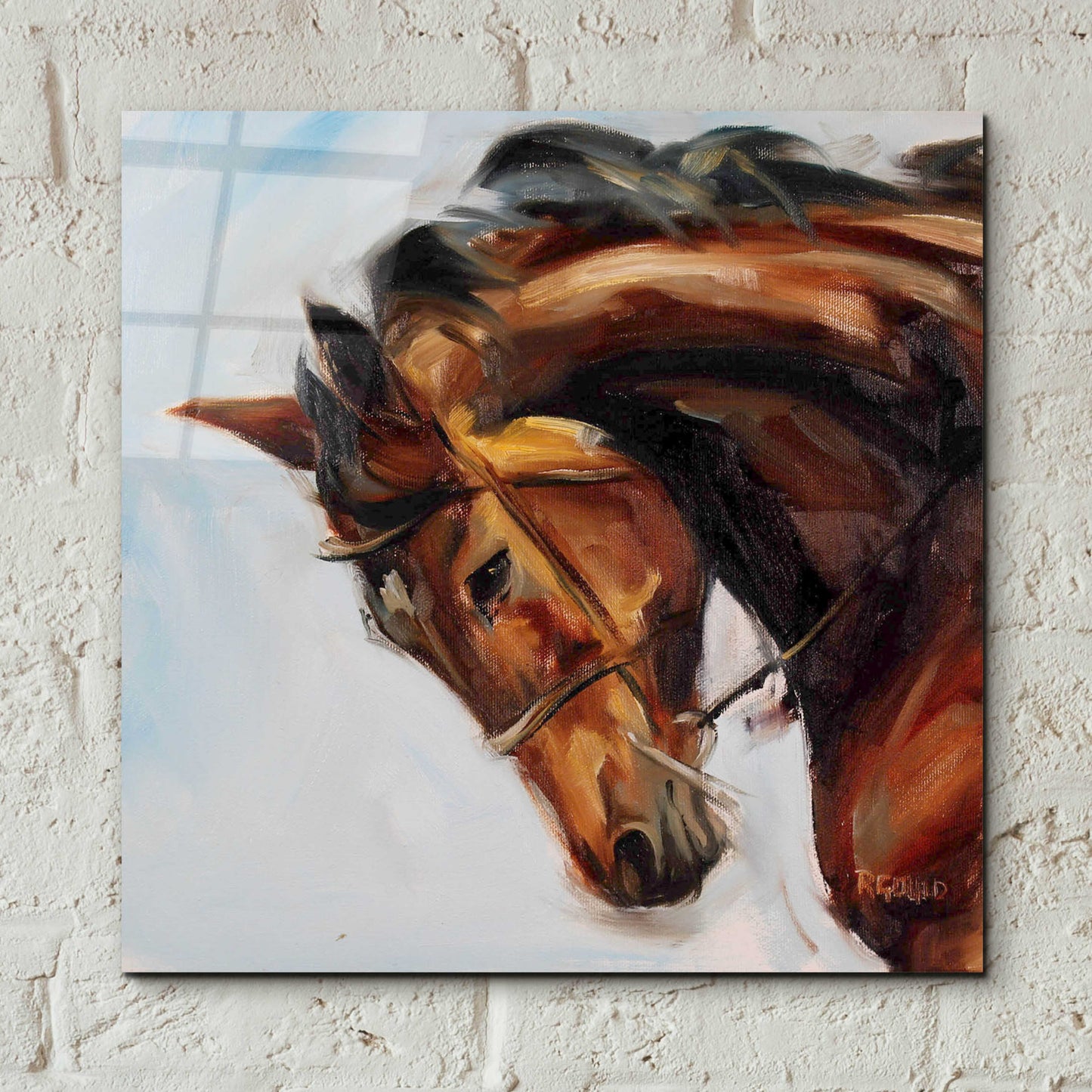 Epic Art 'Charging On' by Renee Gould, Acrylic Glass Wall Art,12x12