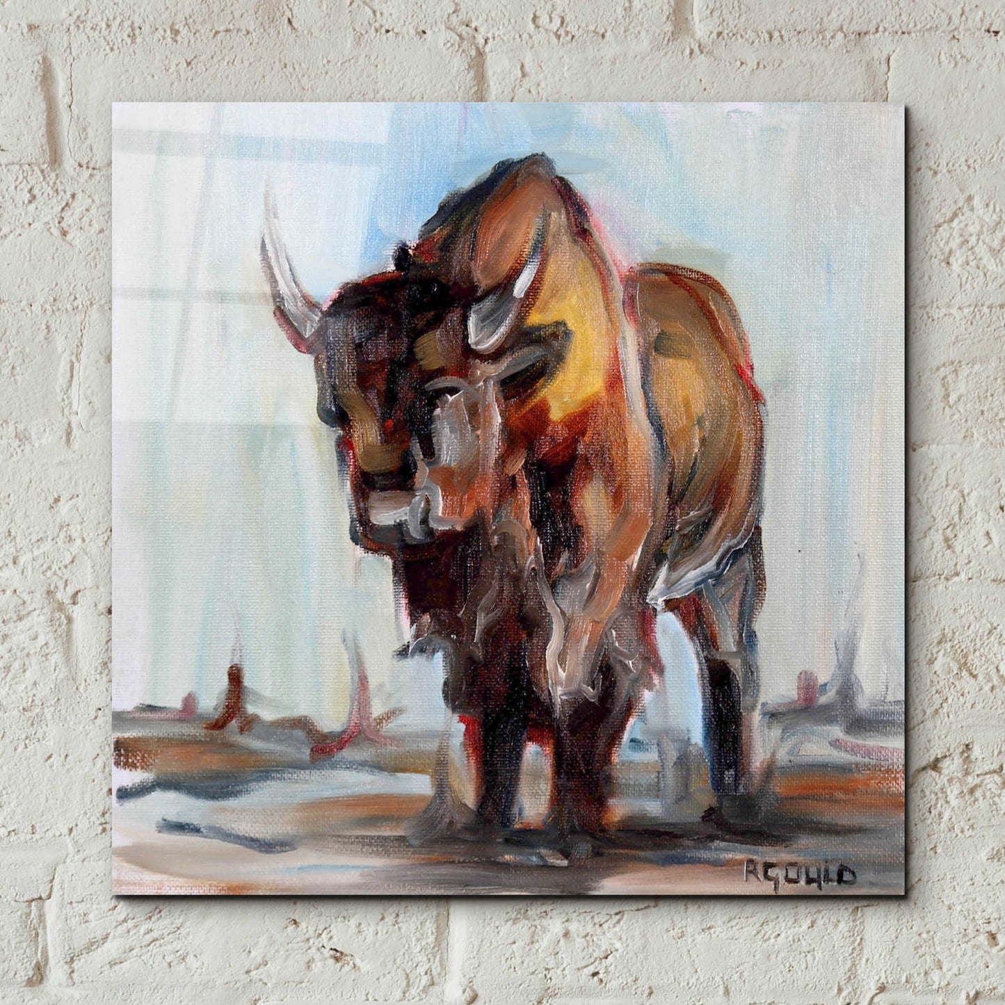 Epic Art 'Buffalo' by Renee Gould, Acrylic Glass Wall Art,12x12