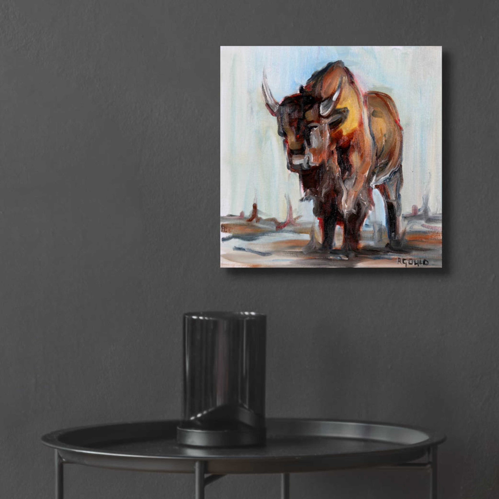 Epic Art 'Buffalo' by Renee Gould, Acrylic Glass Wall Art,12x12