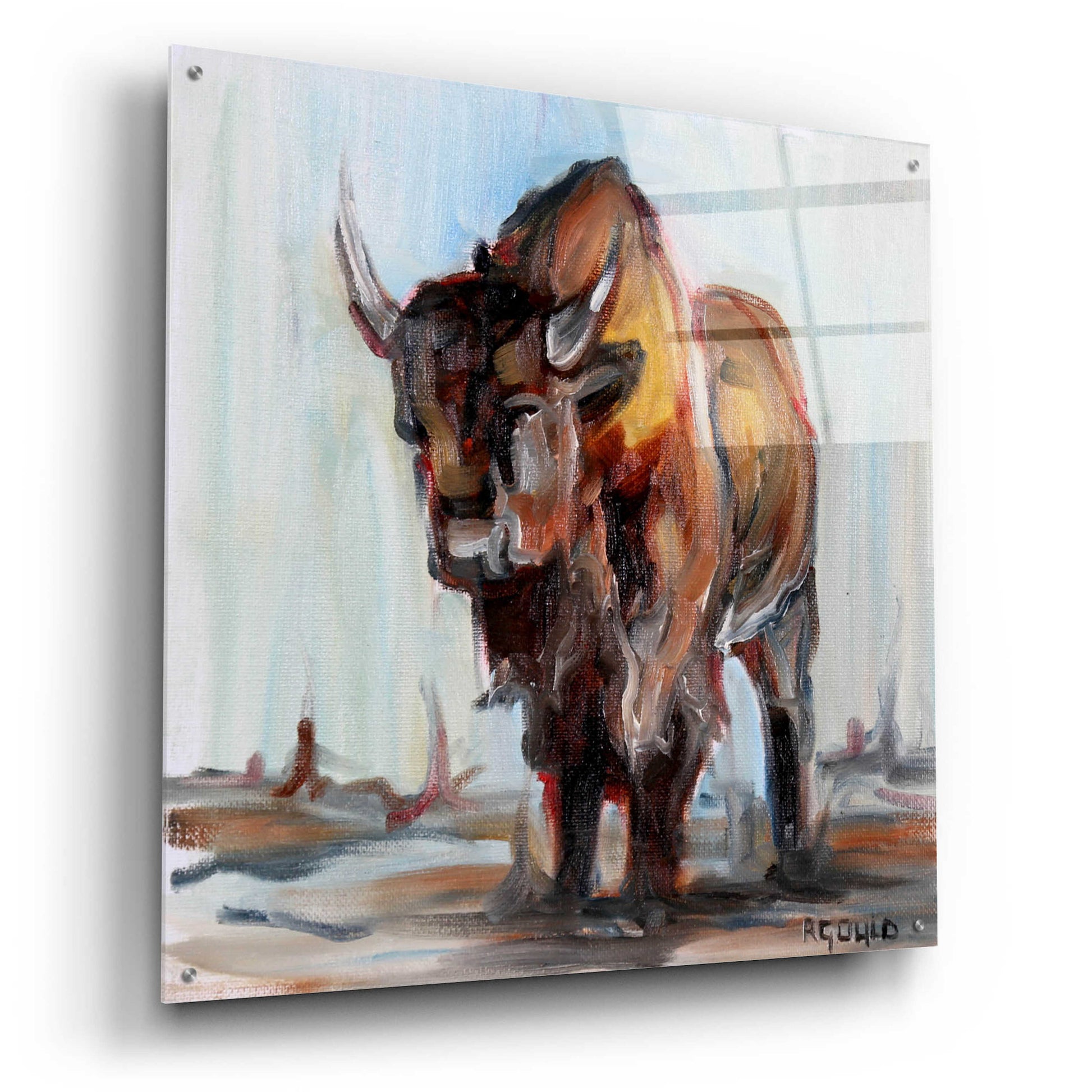 Epic Art 'Buffalo' by Renee Gould, Acrylic Glass Wall Art,36x36