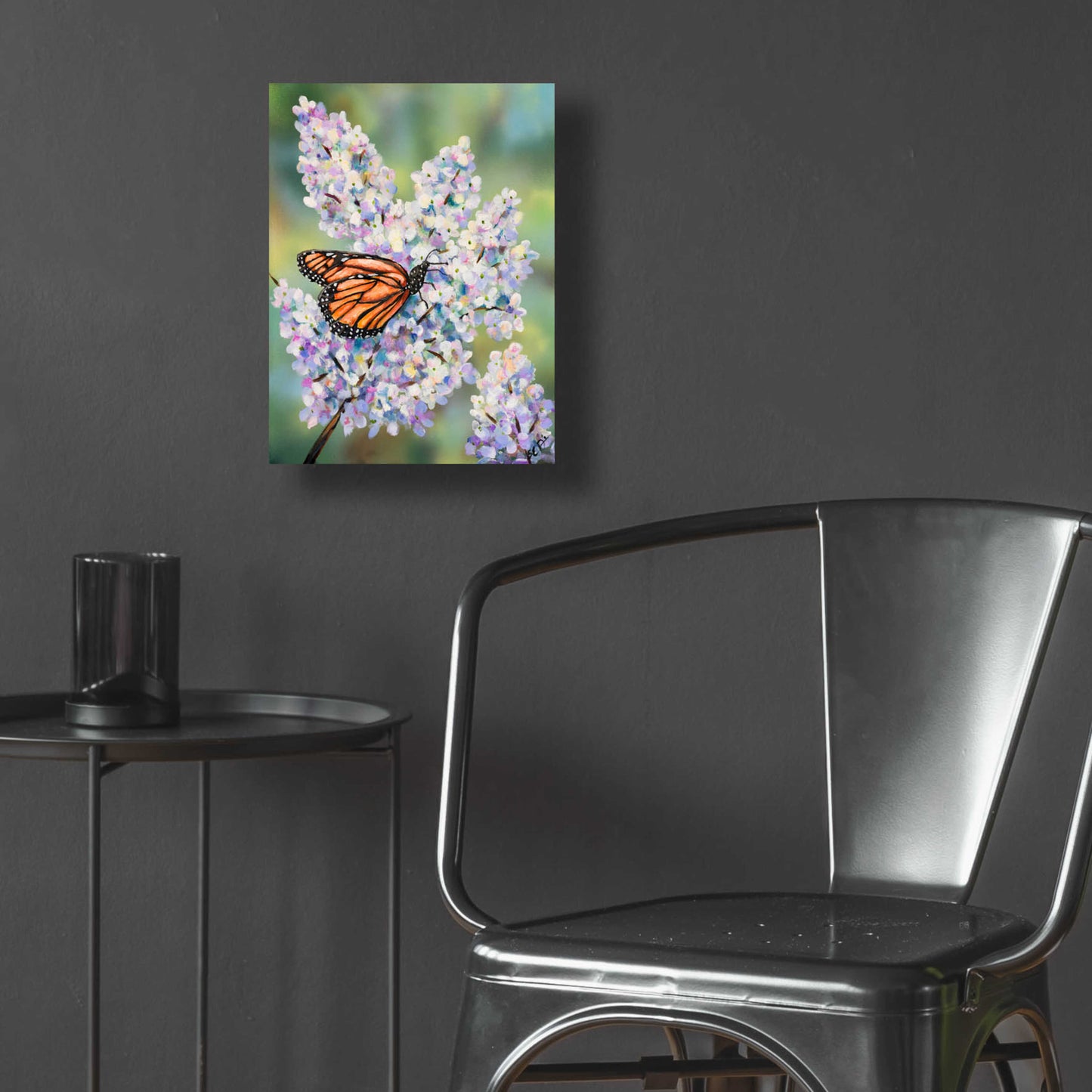 Epic Art 'Butterfly with Hydrangea' by Sarah Davis, Acrylic Glass Wall Art,12x16