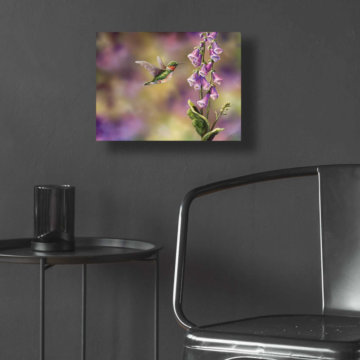 Epic Art 'Spring Hummingbird' by Sarah Davis, Acrylic Glass Wall Art,16x12