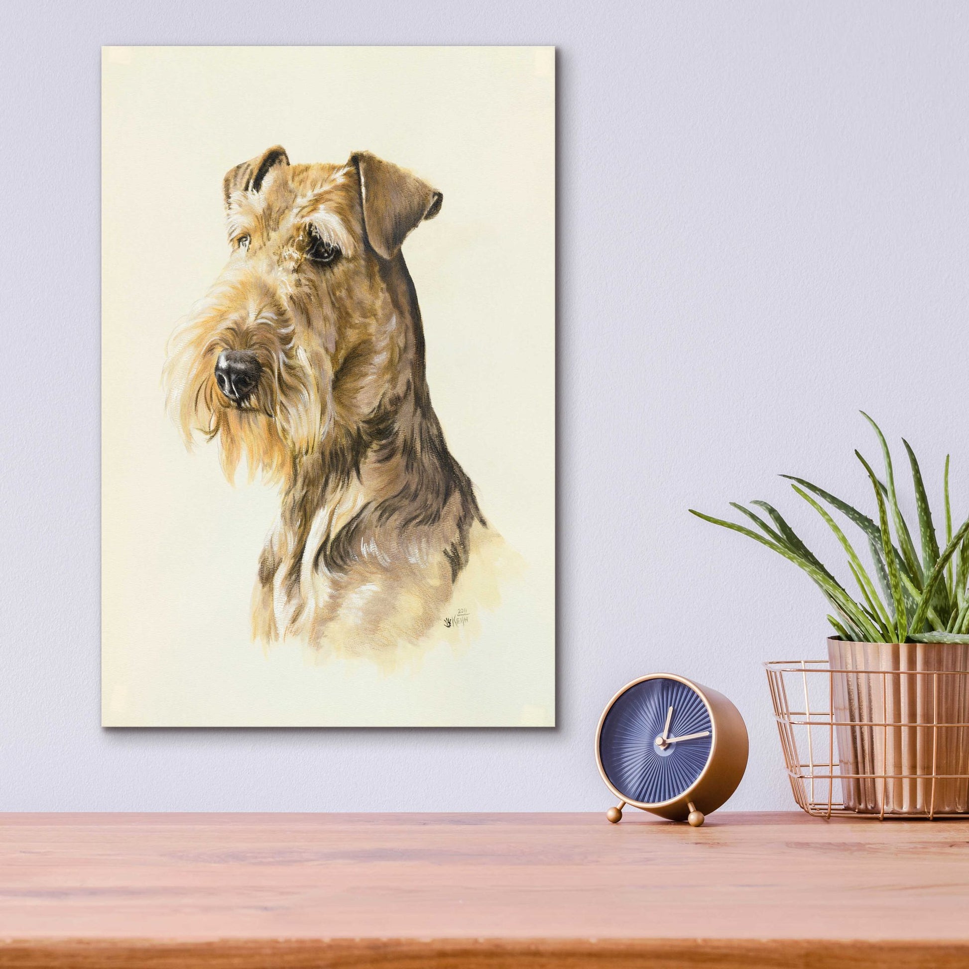 Epic Art 'Airedale' by Barbara Keith, Acrylic Glass Wall Art,12x16