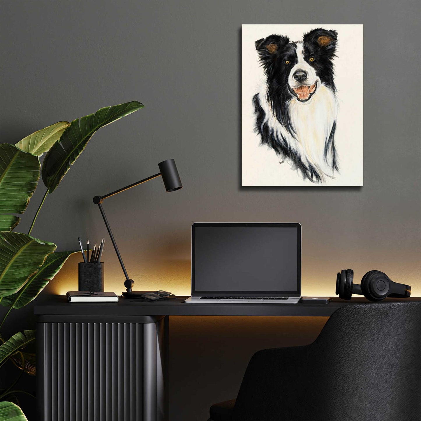 Epic Art 'Border Collie' by Barbara Keith, Acrylic Glass Wall Art,12x16