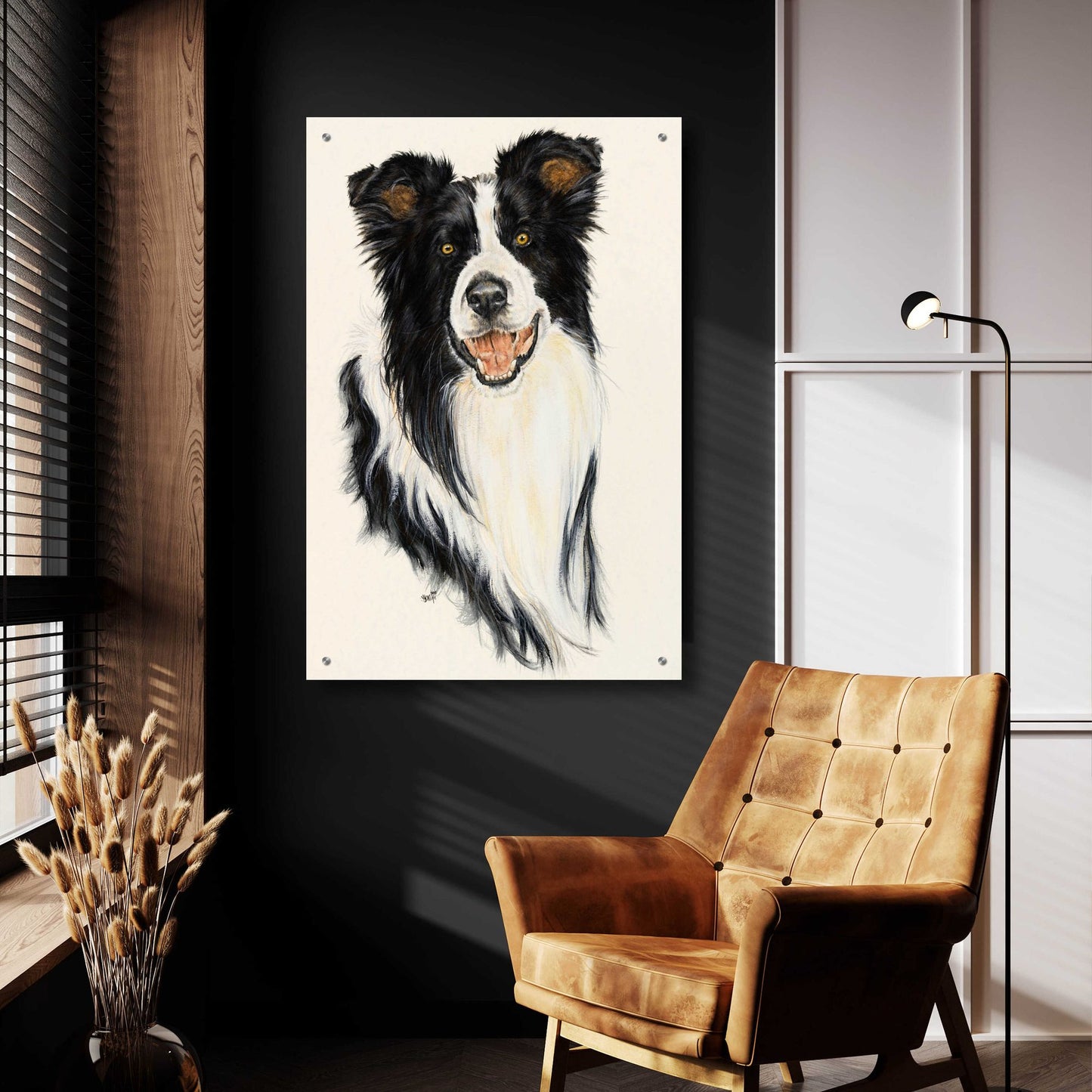 Epic Art 'Border Collie' by Barbara Keith, Acrylic Glass Wall Art,24x36