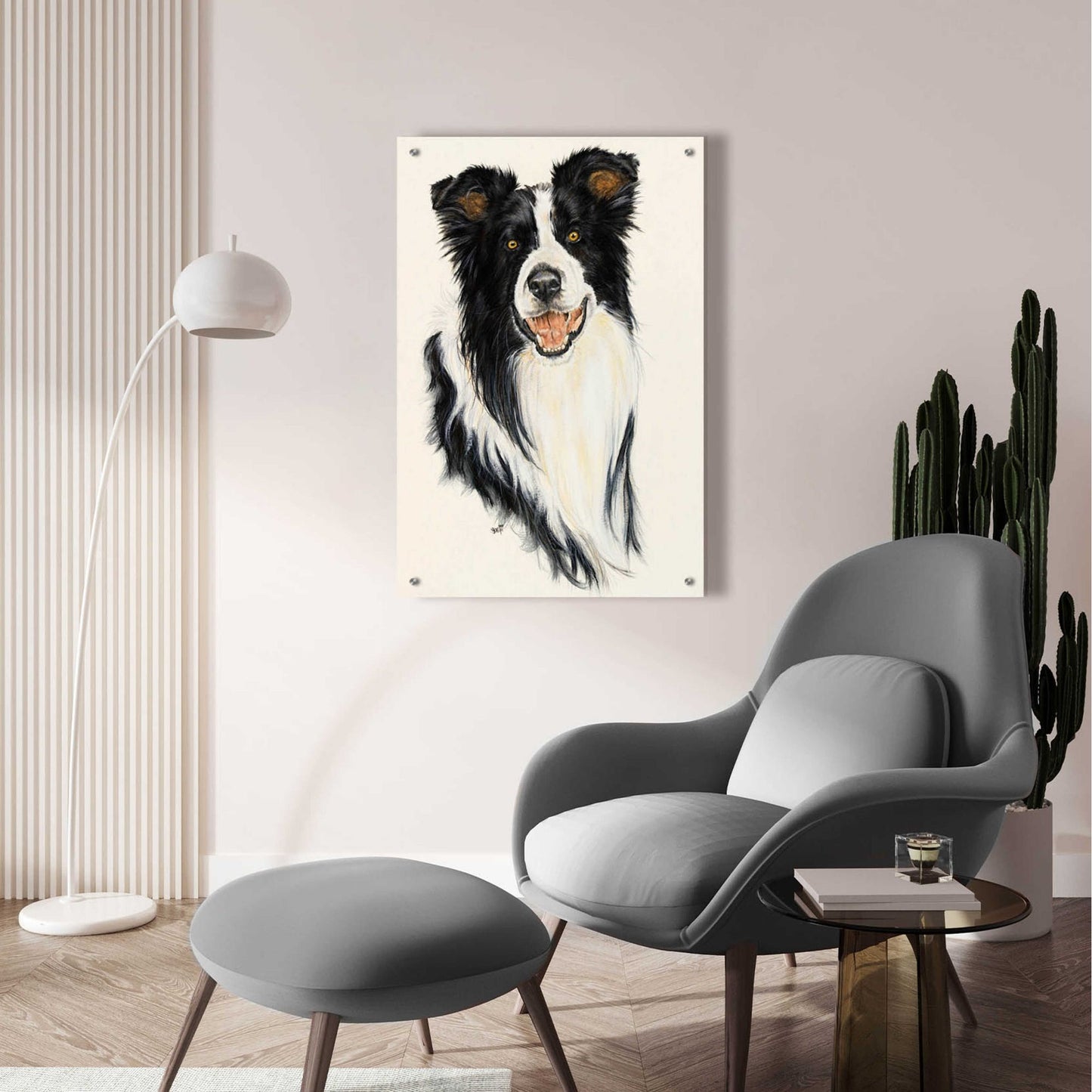 Epic Art 'Border Collie' by Barbara Keith, Acrylic Glass Wall Art,24x36