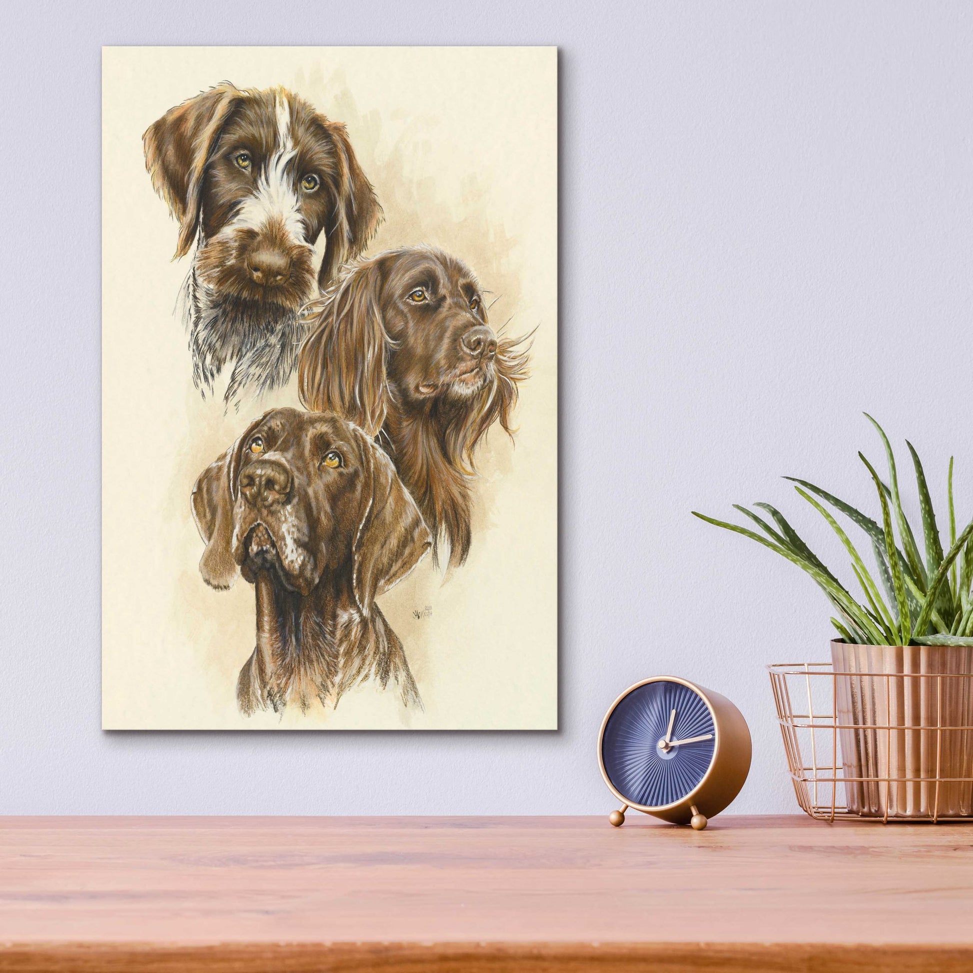 Epic Art 'German Pointers' by Barbara Keith, Acrylic Glass Wall Art,12x16