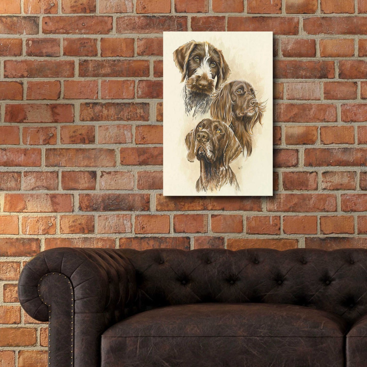 Epic Art 'German Pointers' by Barbara Keith, Acrylic Glass Wall Art,16x24