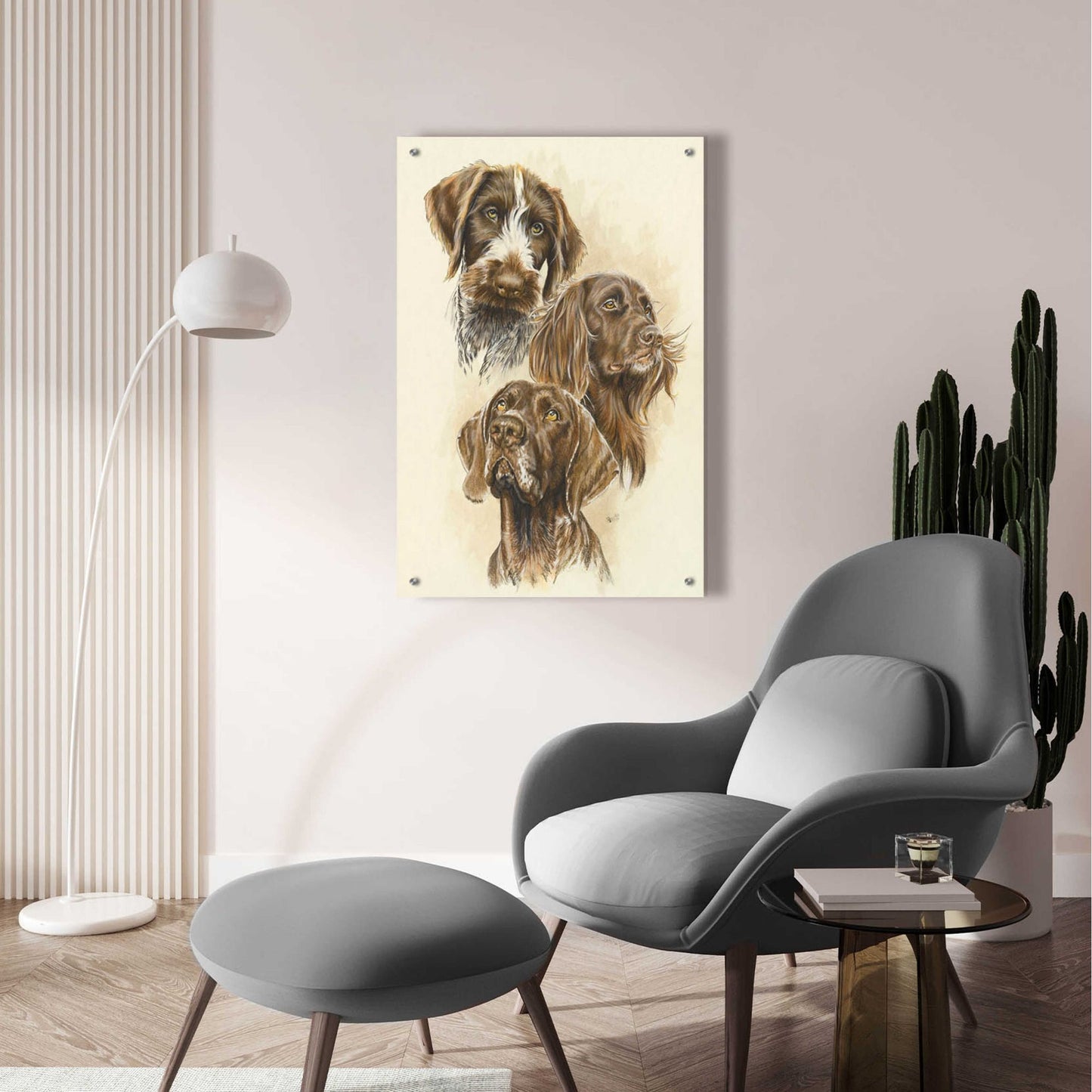 Epic Art 'German Pointers' by Barbara Keith, Acrylic Glass Wall Art,24x36