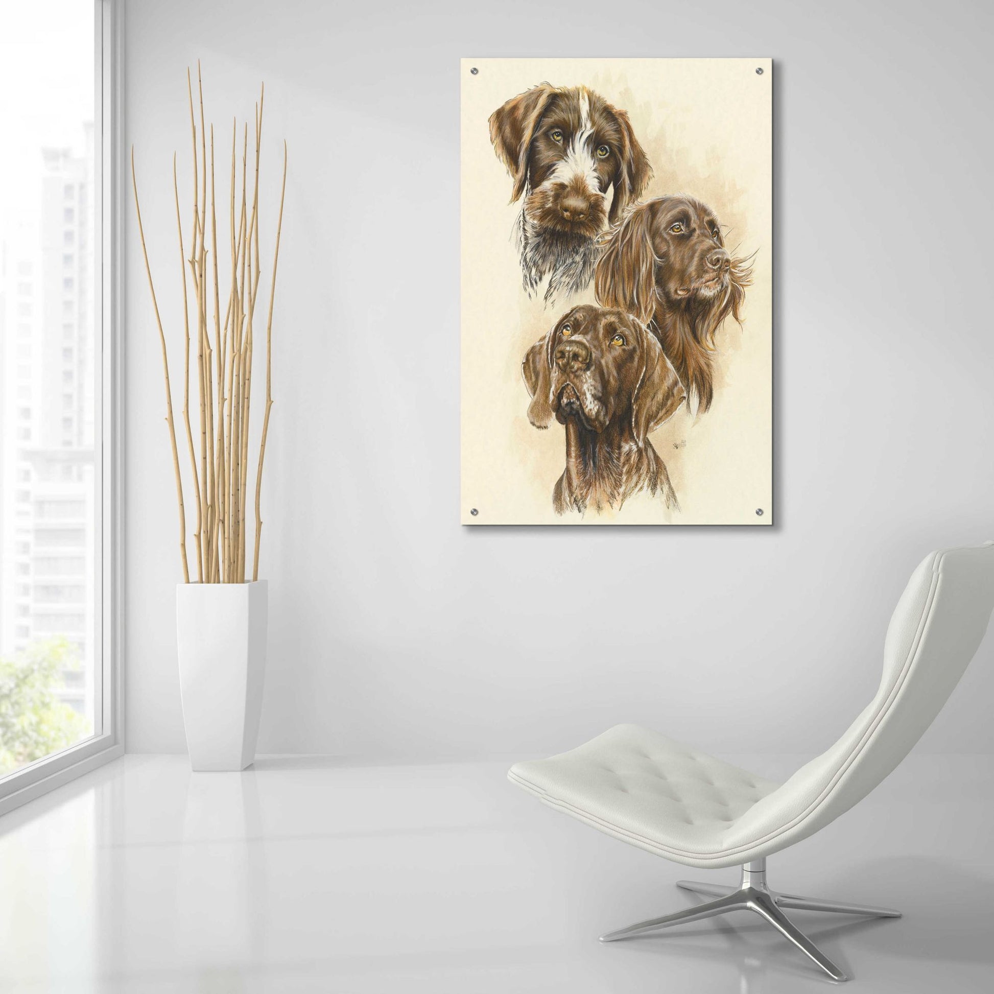 Epic Art 'German Pointers' by Barbara Keith, Acrylic Glass Wall Art,24x36