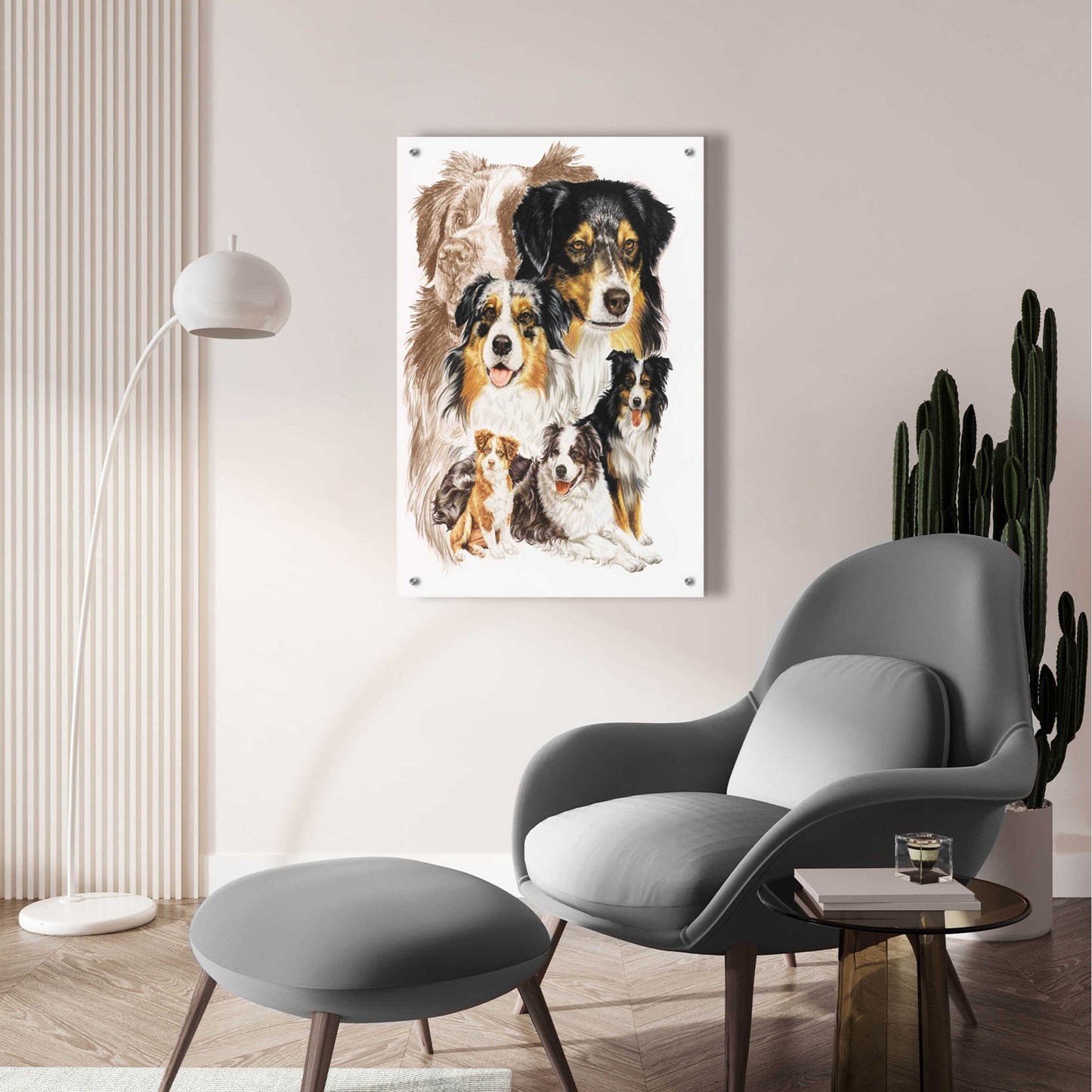 Epic Art 'Australian Shepherds' by Barbara Keith, Acrylic Glass Wall Art,24x36