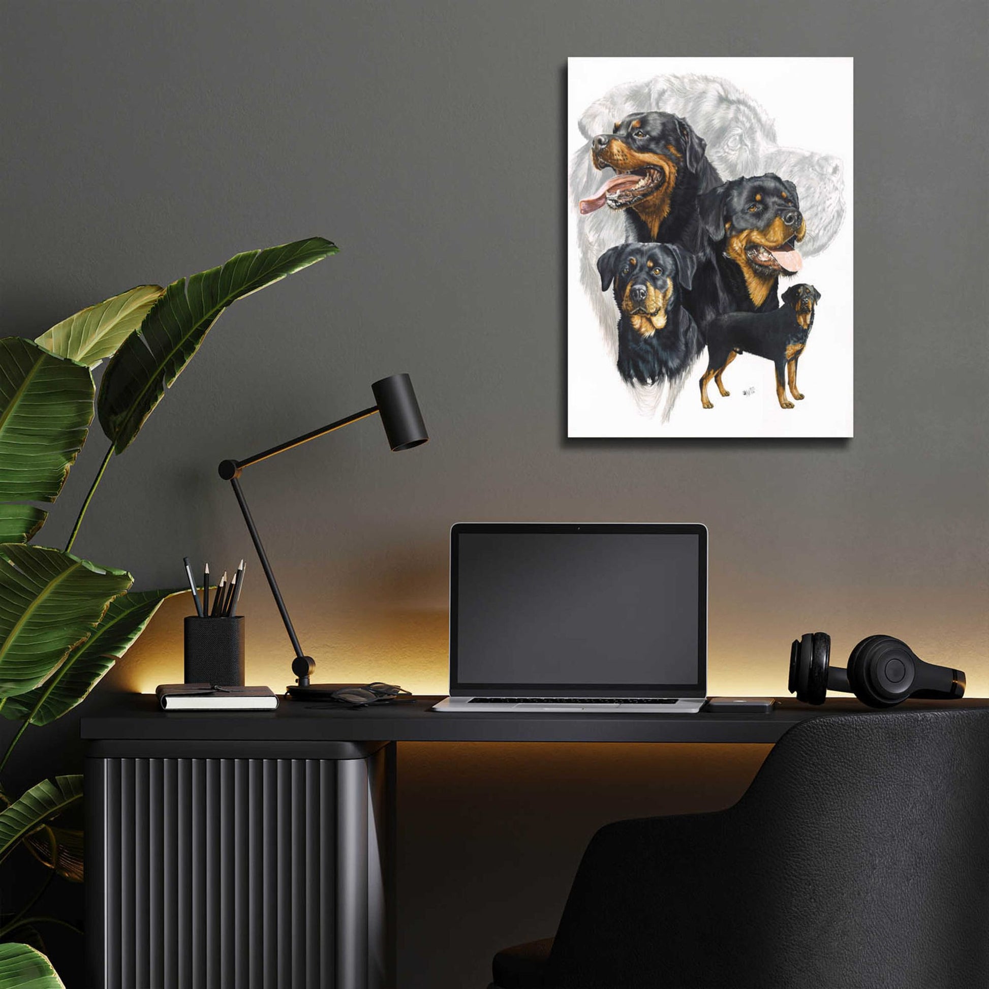 Epic Art 'Rottweiler' by Barbara Keith, Acrylic Glass Wall Art,12x16