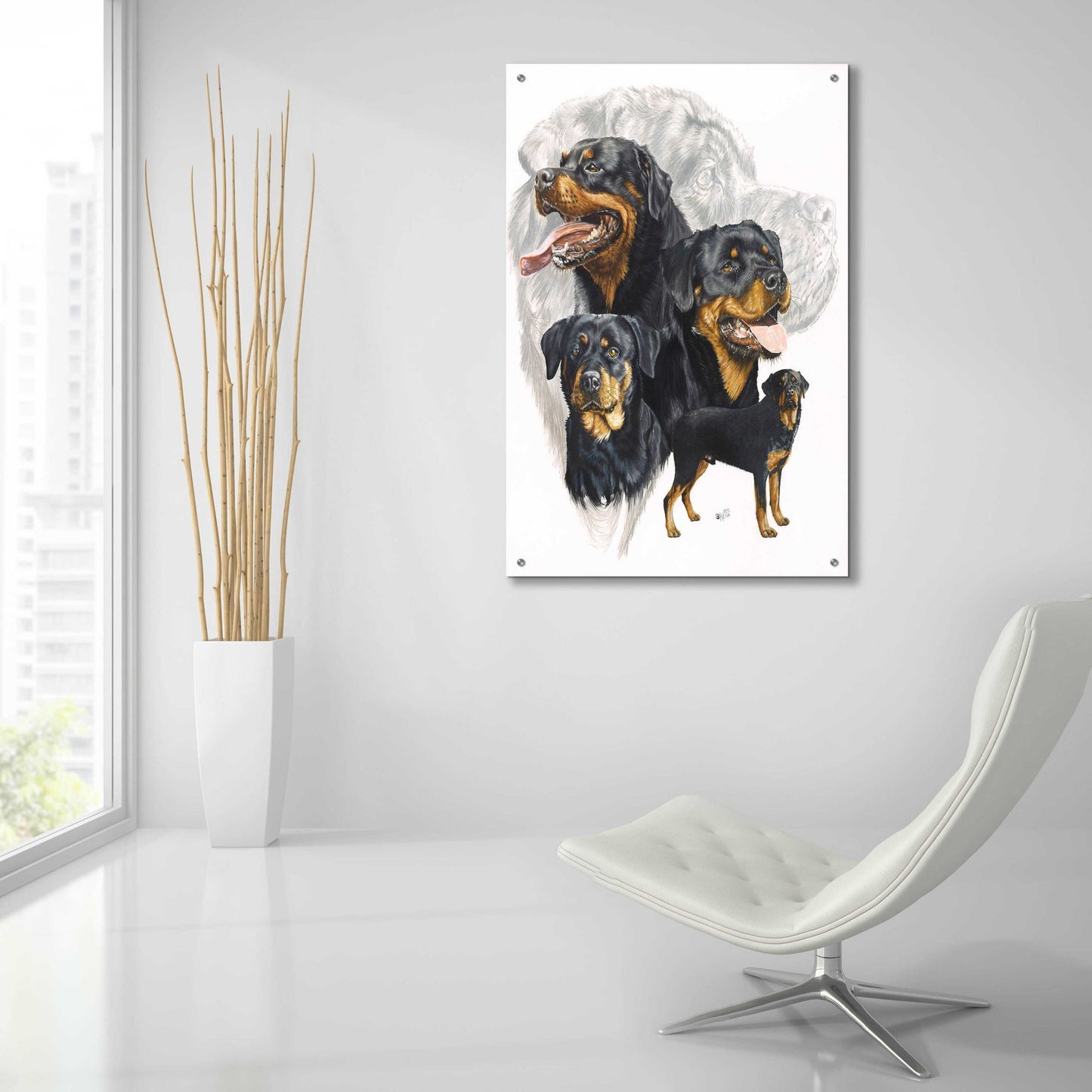 Epic Art 'Rottweiler' by Barbara Keith, Acrylic Glass Wall Art,24x36