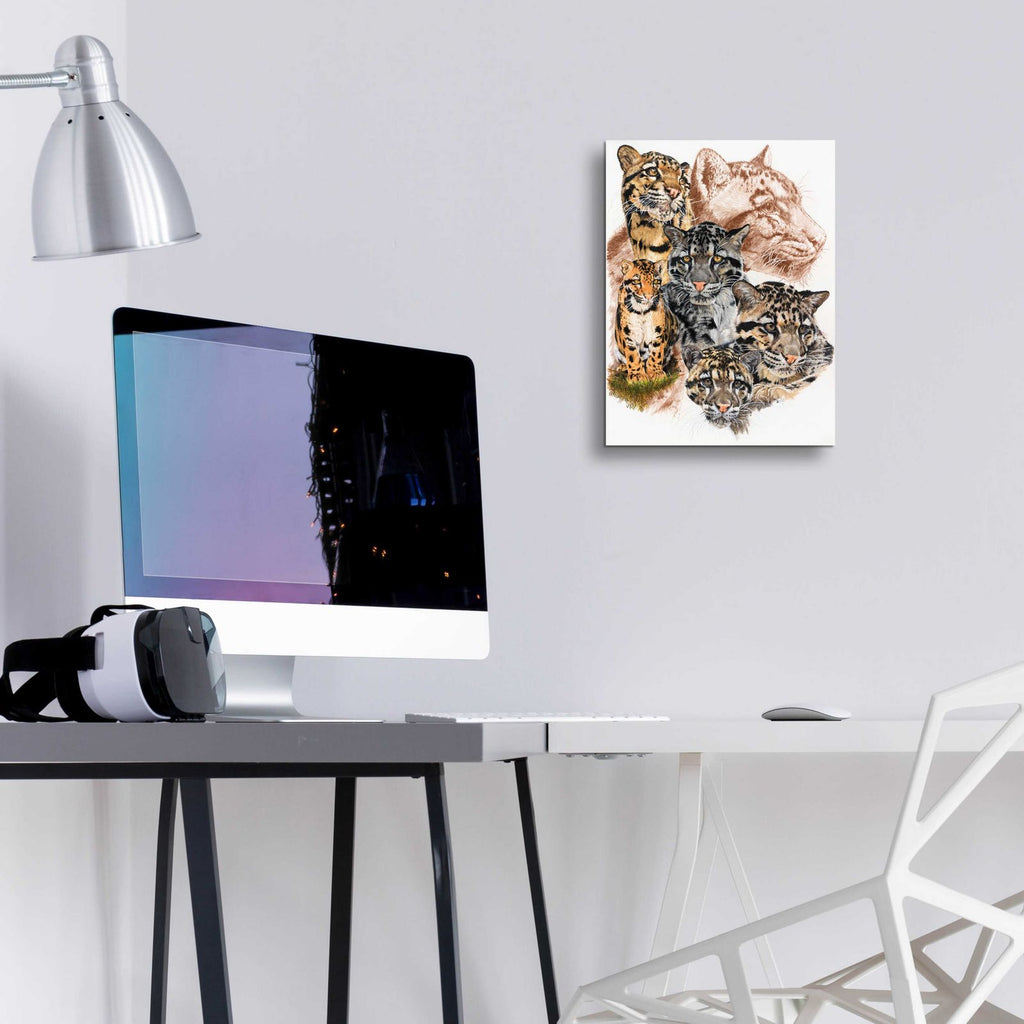 Clouded Leopard with Ghost Image by Barbara Keith - 12x16 acrylic wall art in a room
