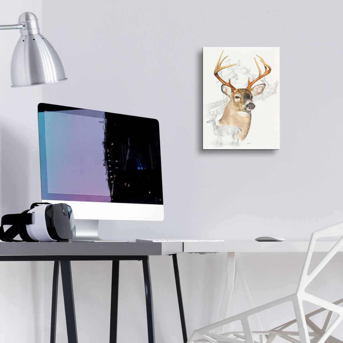 White Tailed Deer by Barbara Keith - 12x16 acrylic wall art in a room