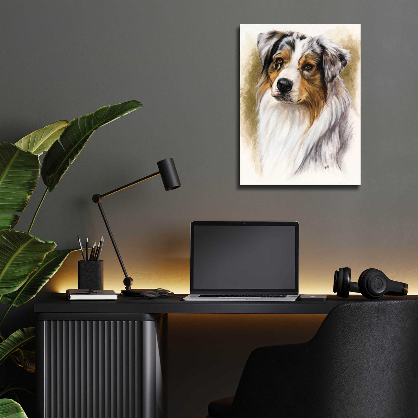 Epic Art 'Australian Shepherd' by Barbara Keith, Acrylic Glass Wall Art,12x16