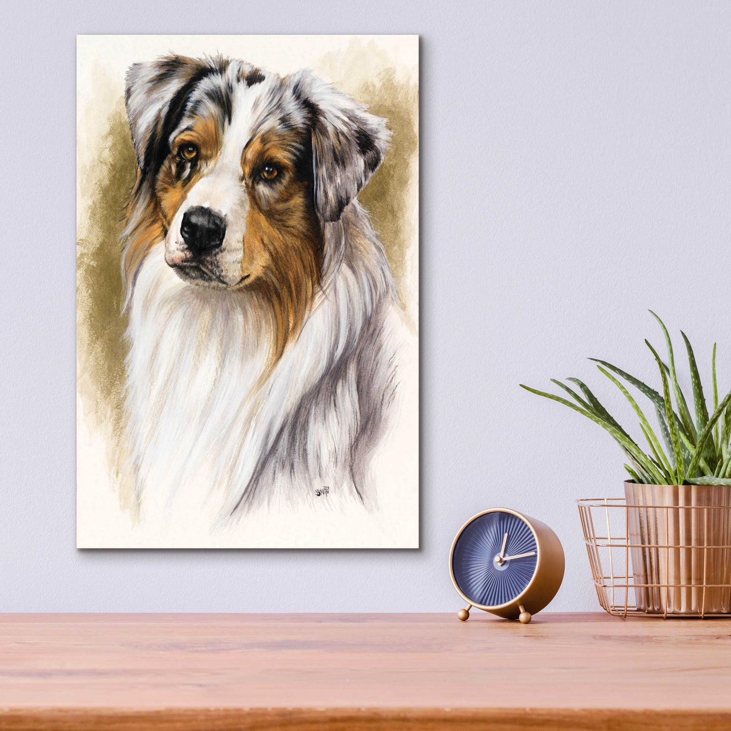 Epic Art 'Australian Shepherd' by Barbara Keith, Acrylic Glass Wall Art,12x16