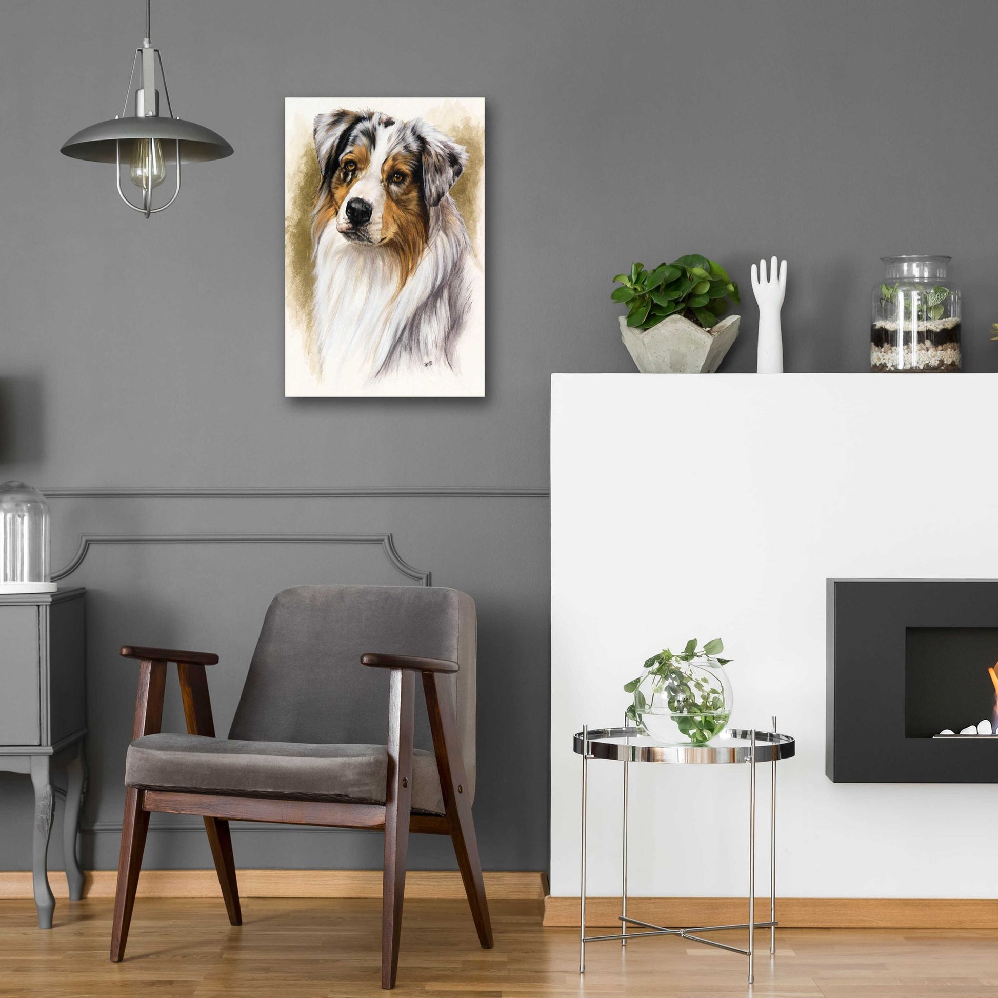 Epic Art 'Australian Shepherd' by Barbara Keith, Acrylic Glass Wall Art,16x24