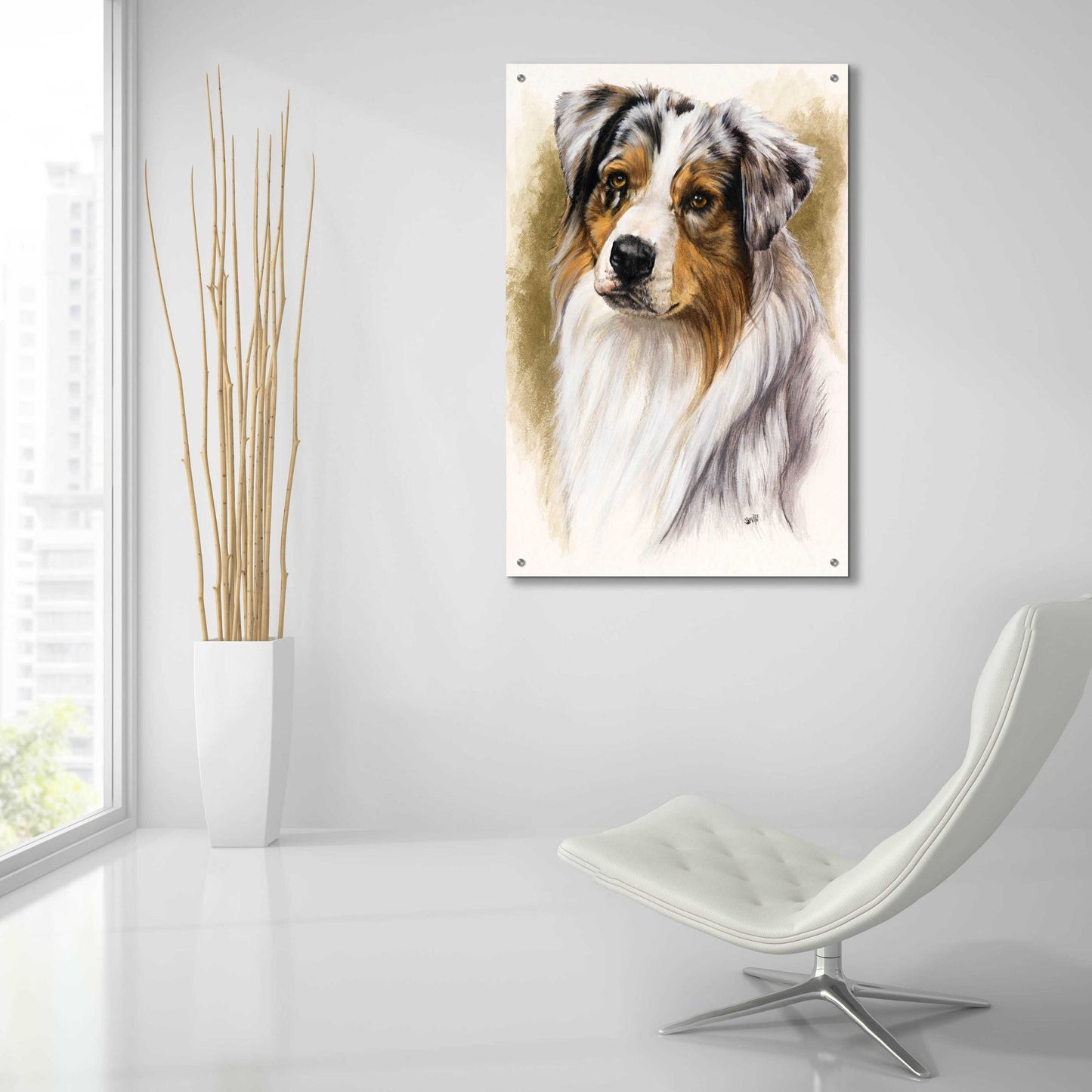 Epic Art 'Australian Shepherd' by Barbara Keith, Acrylic Glass Wall Art,24x36