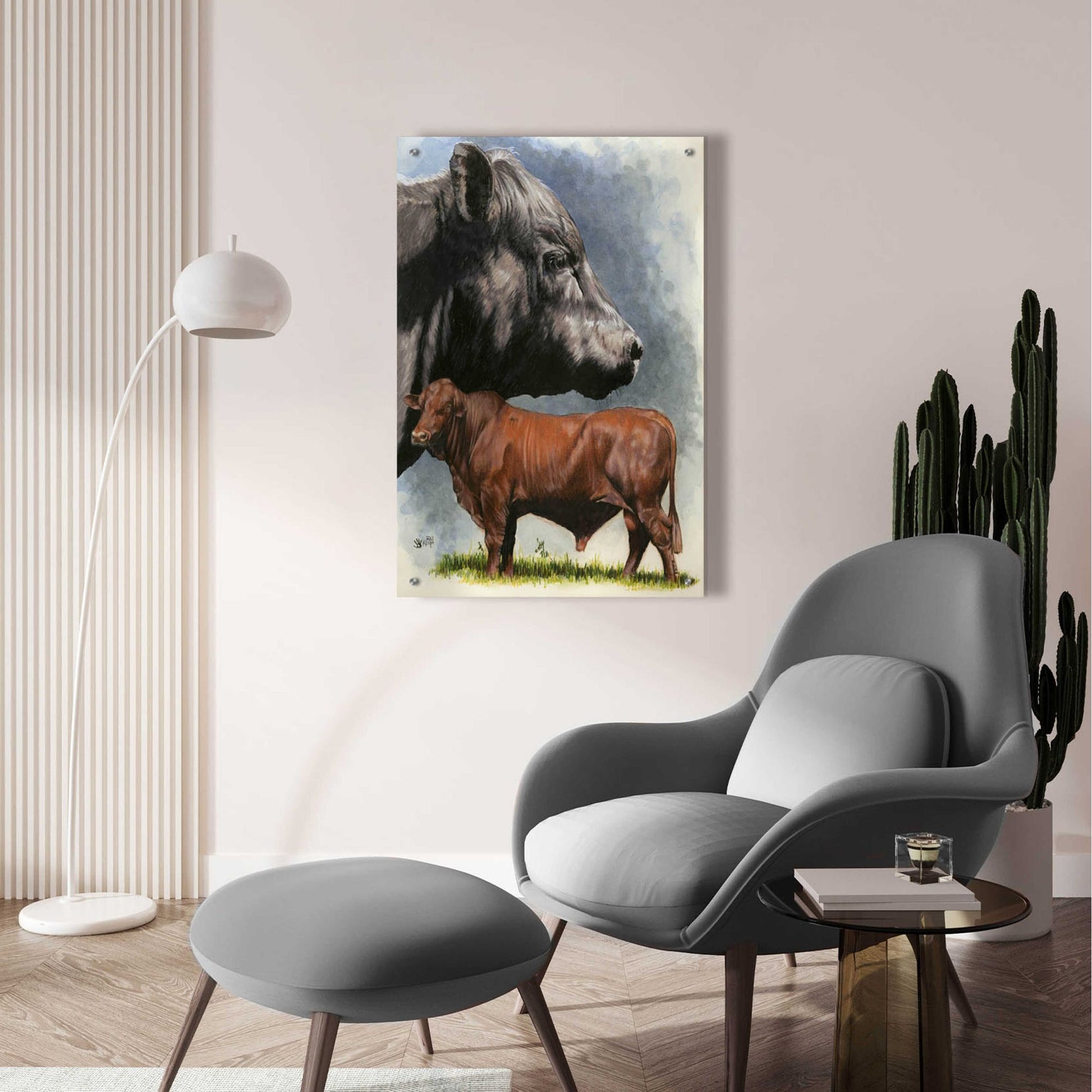 Epic Art 'Angus Cattle' by Barbara Keith, Acrylic Glass Wall Art,24x36