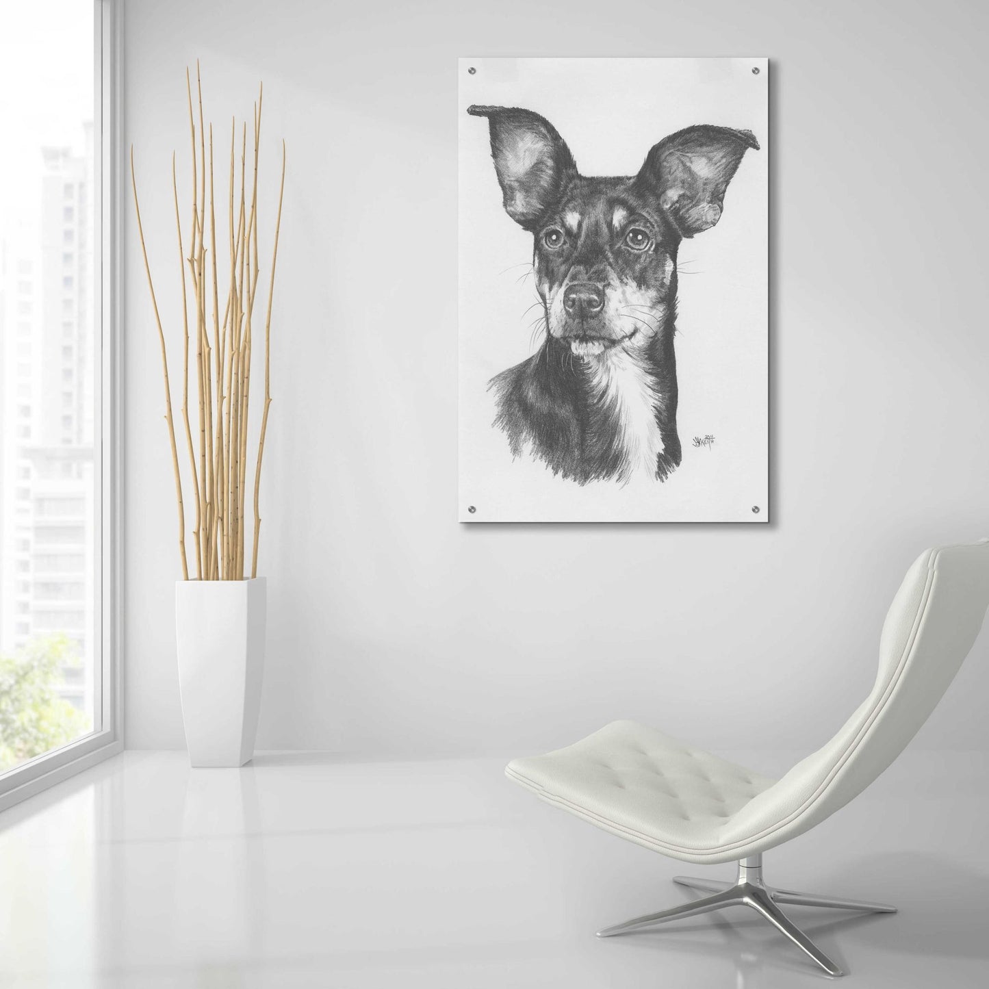 Epic Art 'Chiweenie' by Barbara Keith, Acrylic Glass Wall Art,24x36