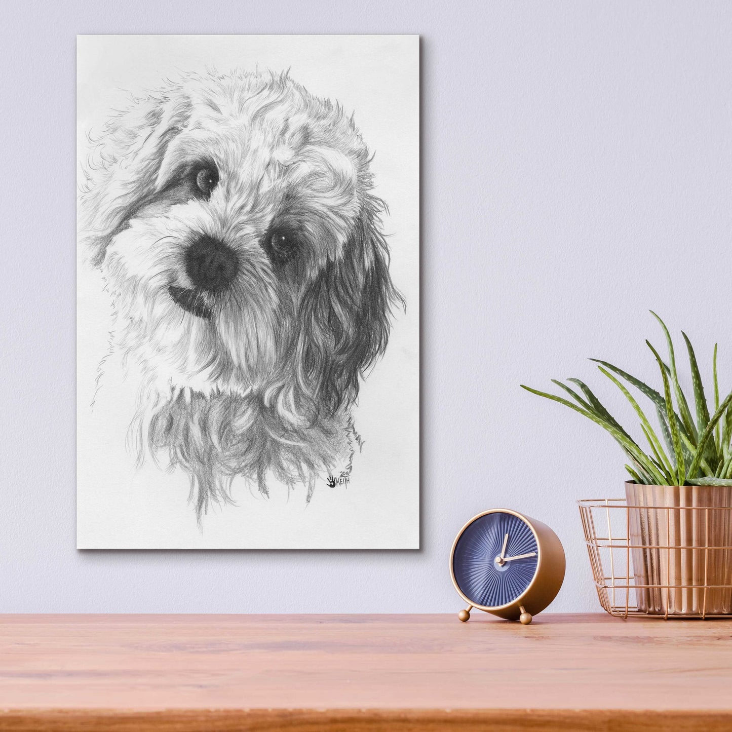 Epic Art 'Cavachon' by Barbara Keith, Acrylic Glass Wall Art,12x16