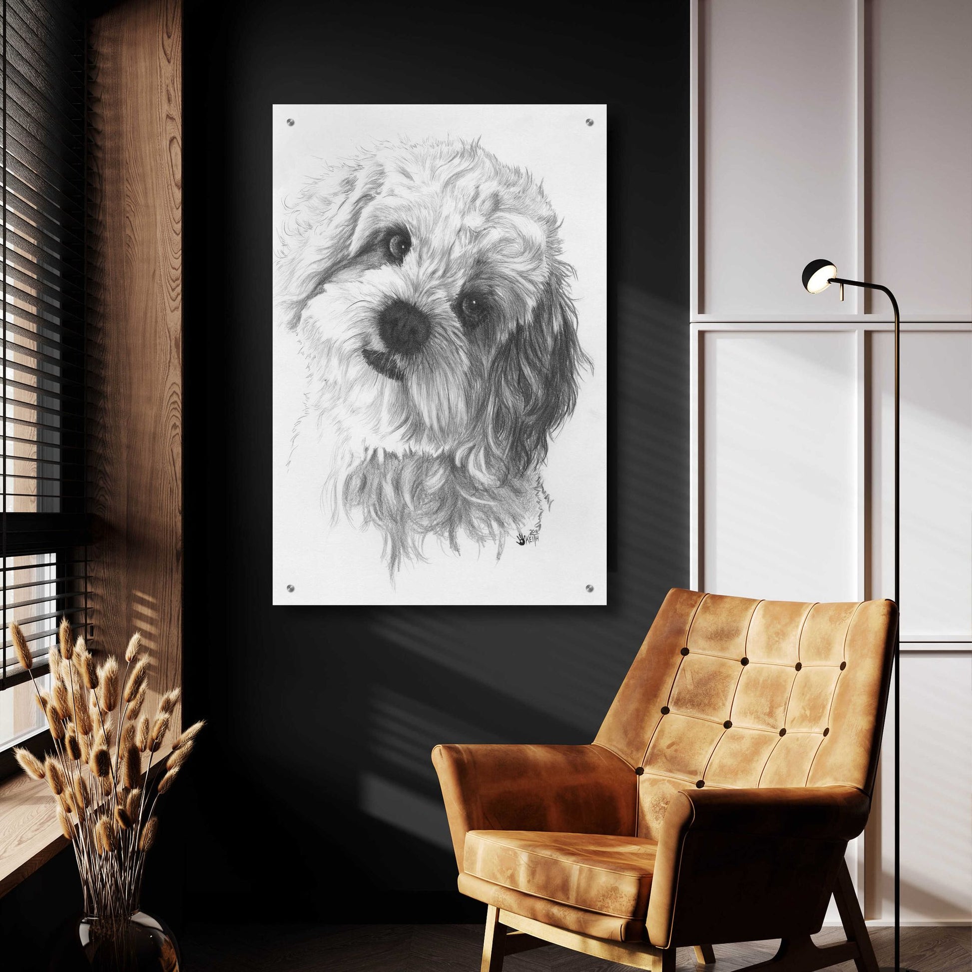 Epic Art 'Cavachon' by Barbara Keith, Acrylic Glass Wall Art,24x36