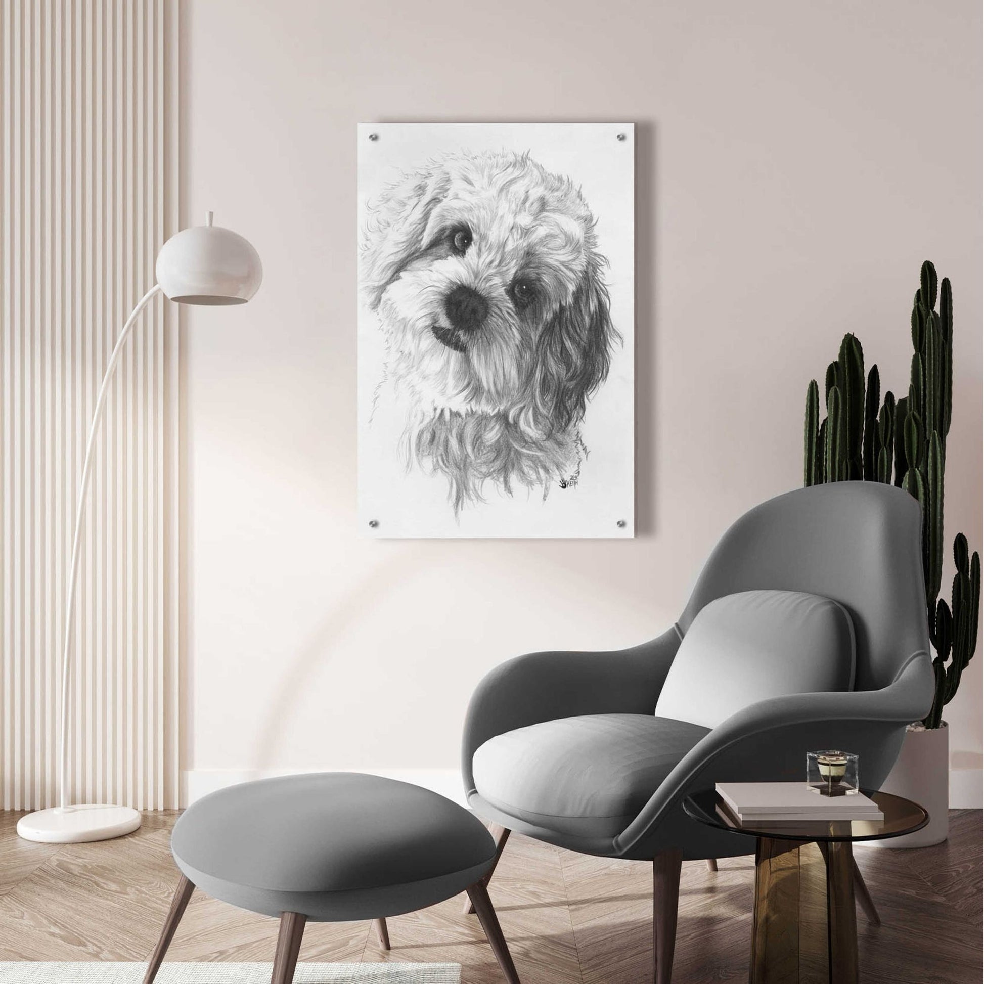 Epic Art 'Cavachon' by Barbara Keith, Acrylic Glass Wall Art,24x36