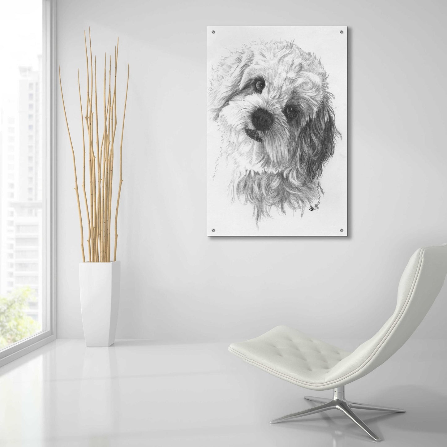 Epic Art 'Cavachon' by Barbara Keith, Acrylic Glass Wall Art,24x36