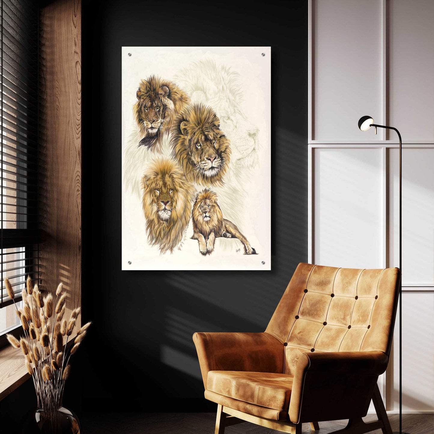 Epic Art 'Ghost Image Lion' by Barbara Keith, Acrylic Glass Wall Art,24x36