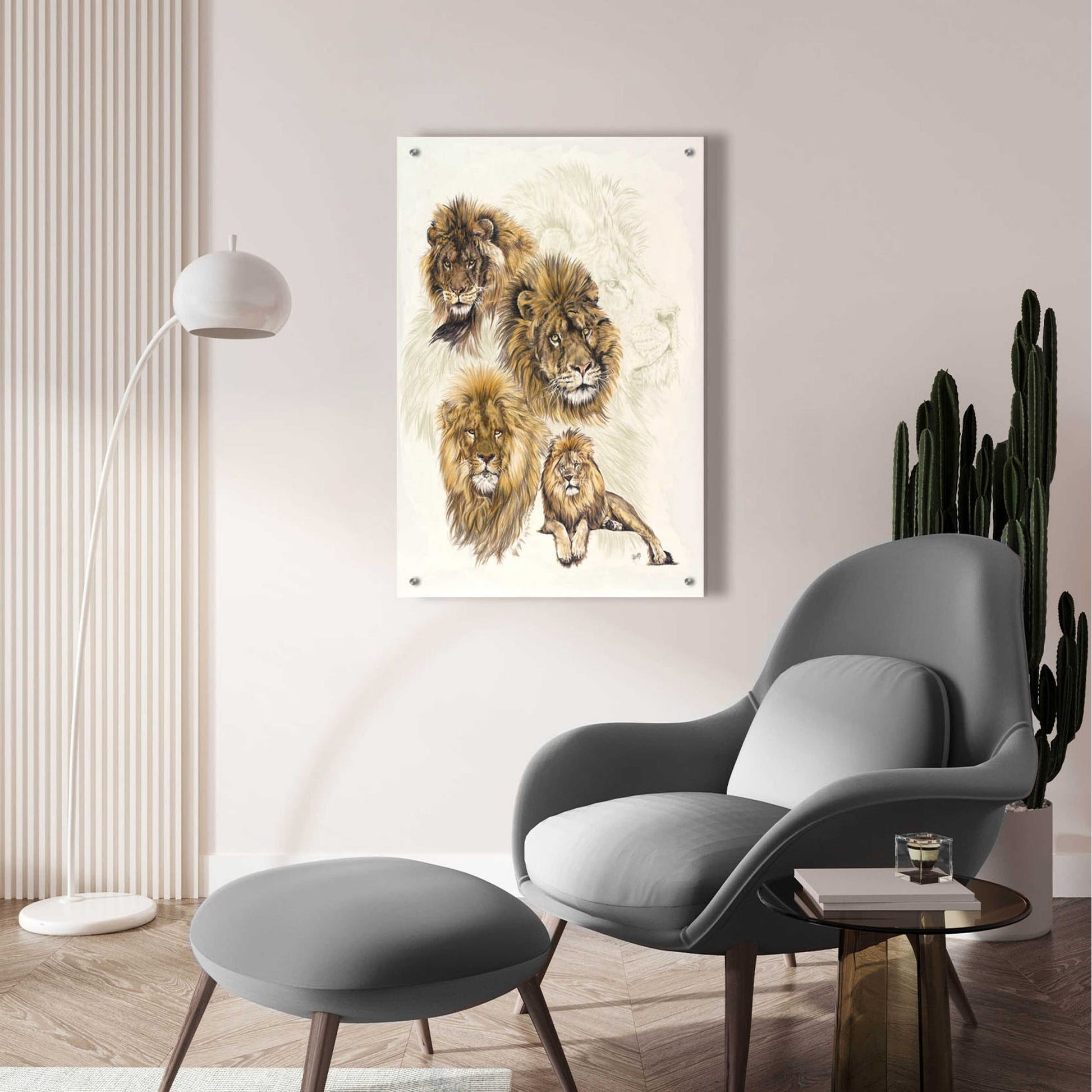 Epic Art 'Ghost Image Lion' by Barbara Keith, Acrylic Glass Wall Art,24x36