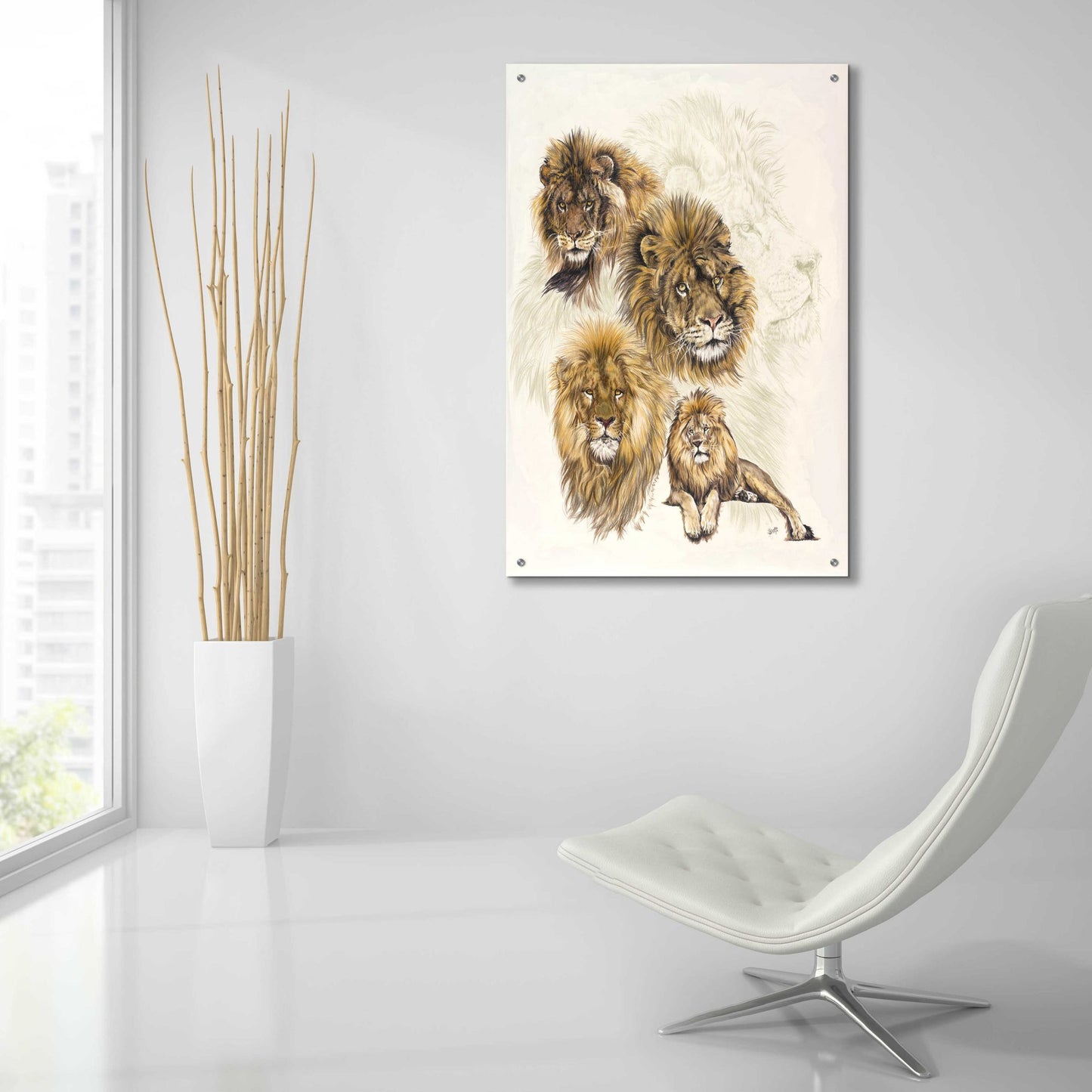 Epic Art 'Ghost Image Lion' by Barbara Keith, Acrylic Glass Wall Art,24x36