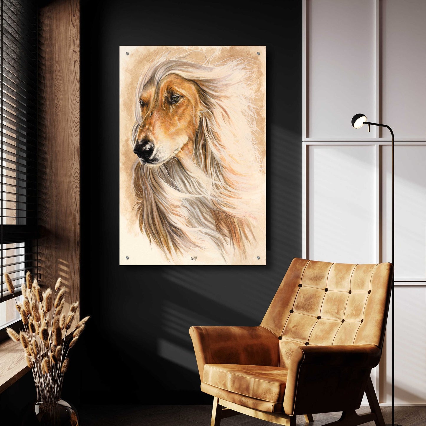 Epic Art 'Afgan Hound' by Barbara Keith, Acrylic Glass Wall Art,24x36