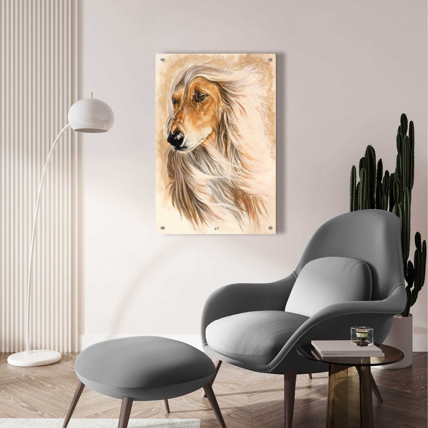 Epic Art 'Afgan Hound' by Barbara Keith, Acrylic Glass Wall Art,24x36