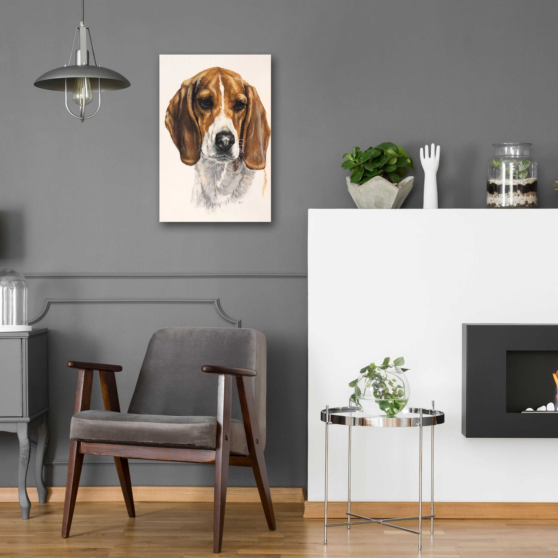 Epic Art 'Beagle' by Barbara Keith, Acrylic Glass Wall Art,16x24