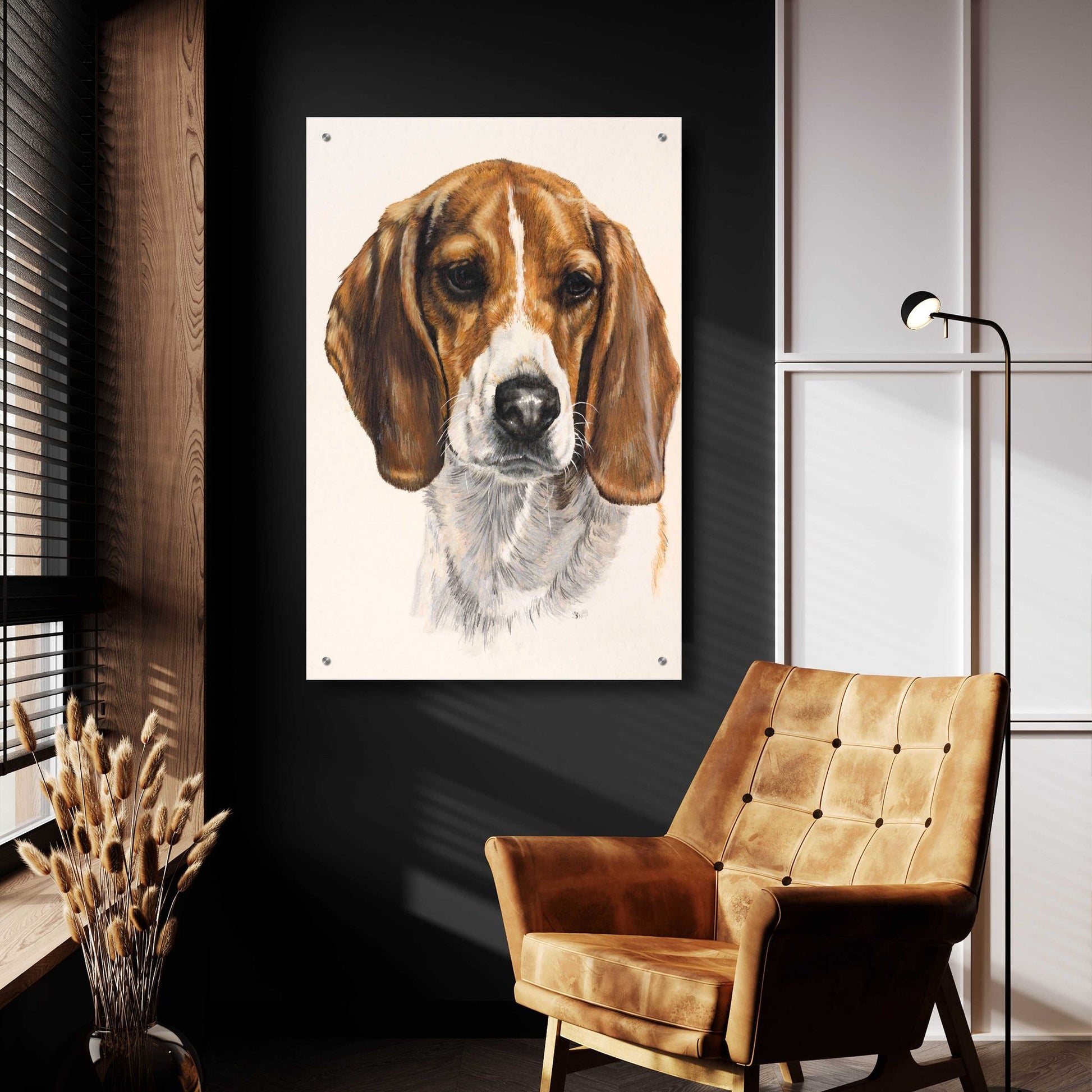 Epic Art 'Beagle' by Barbara Keith, Acrylic Glass Wall Art,24x36