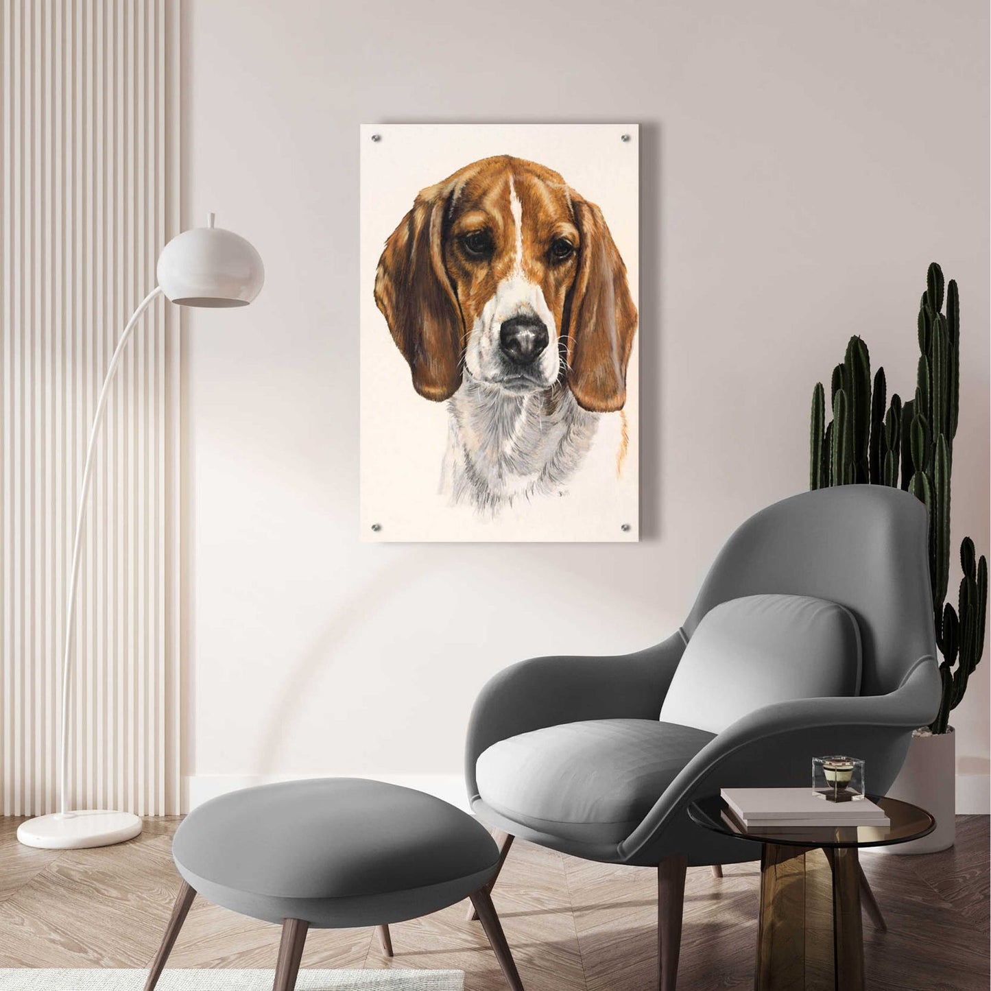 Epic Art 'Beagle' by Barbara Keith, Acrylic Glass Wall Art,24x36