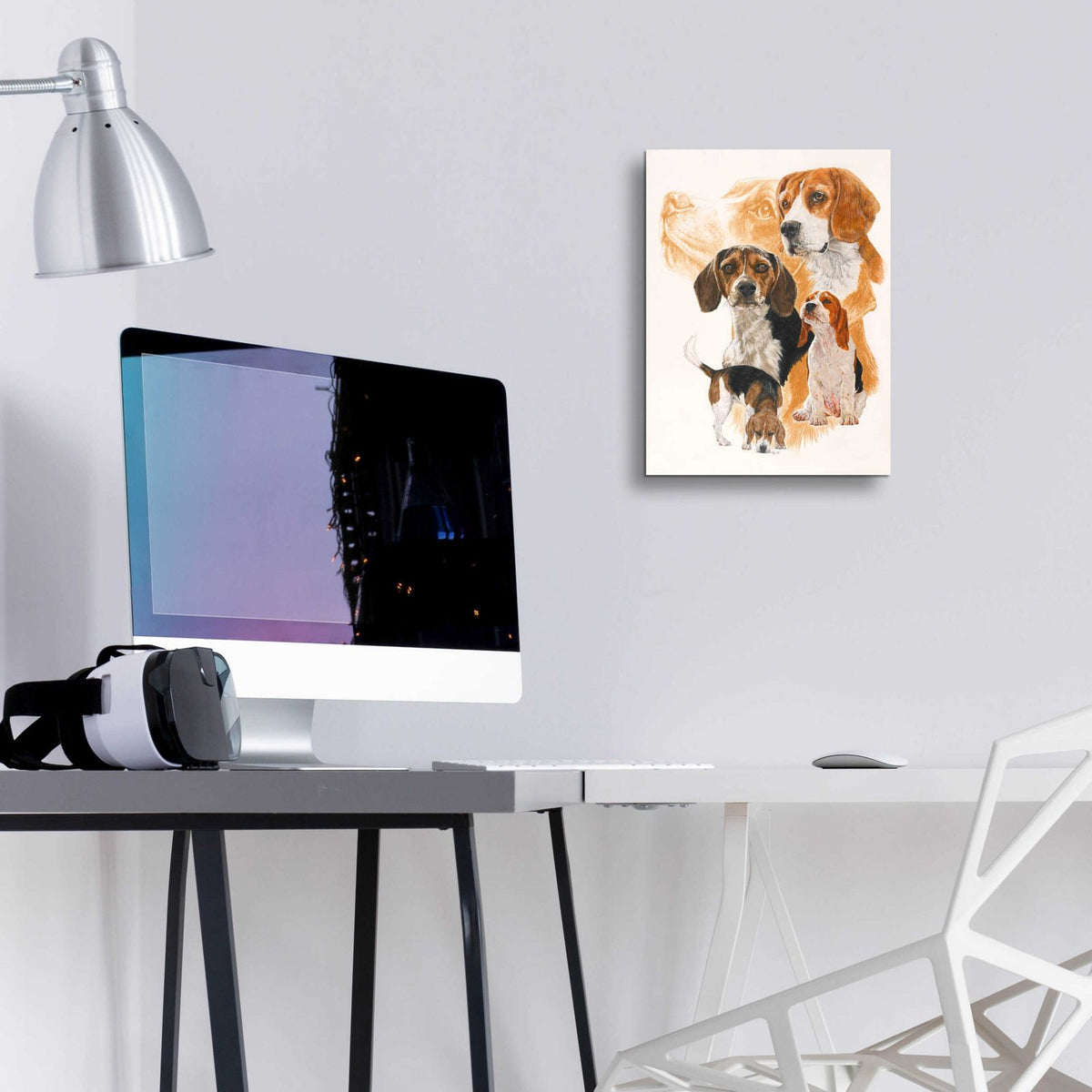 Beagle and Ghost Image by Barbara Keith - 12x16 acrylic wall art in a room