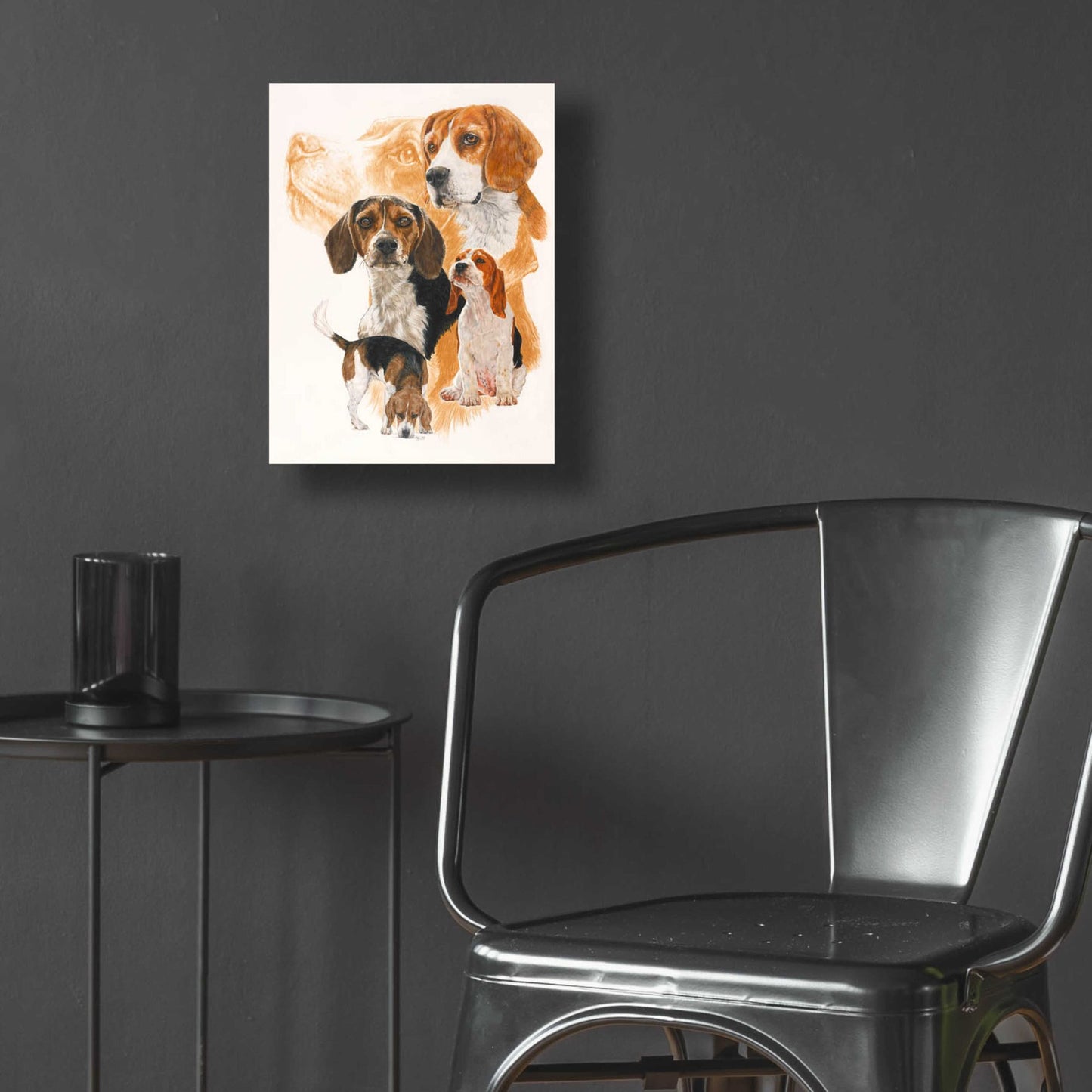 Epic Art 'Beagle and Ghost Image' by Barbara Keith, Acrylic Glass Wall Art,12x16