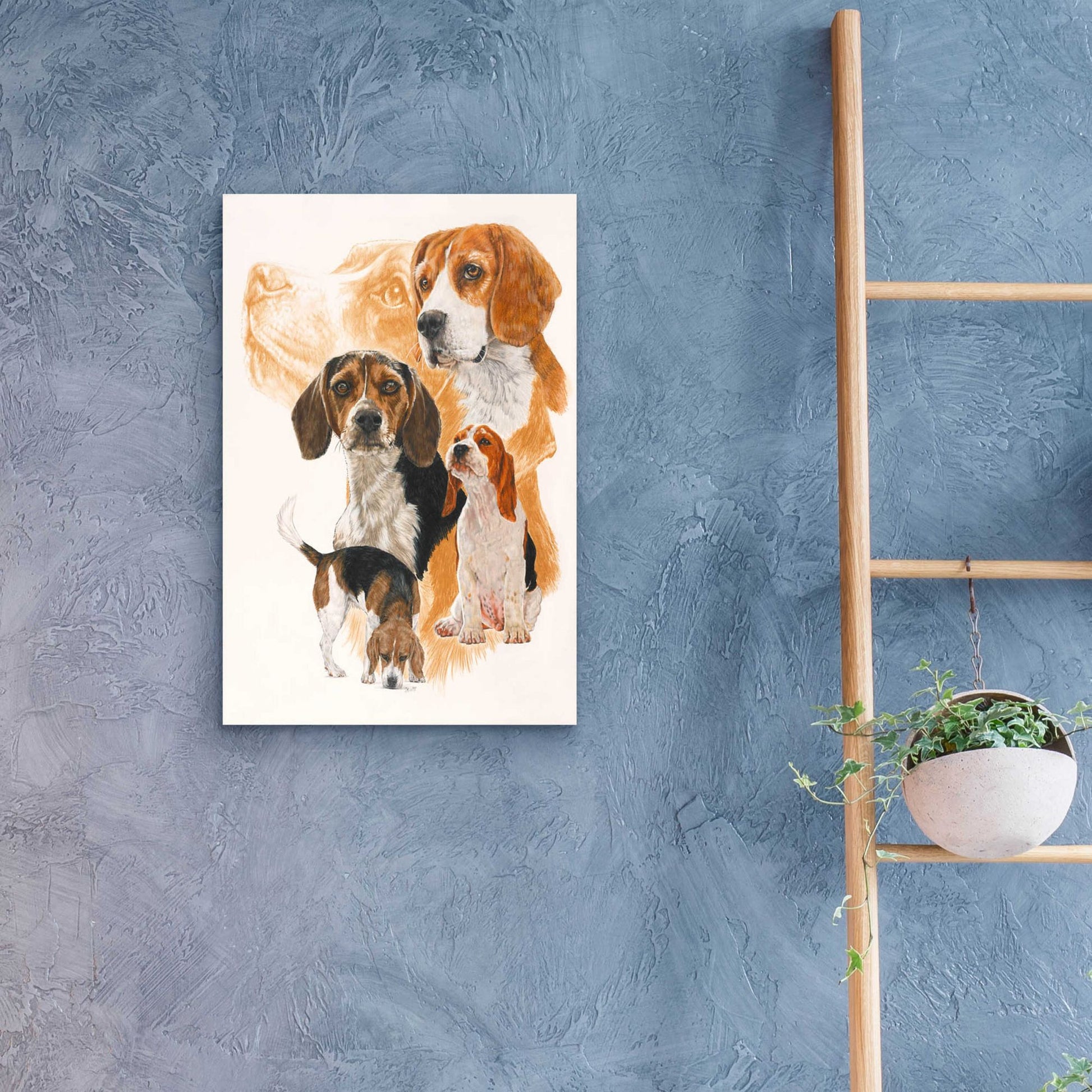 Epic Art 'Beagle and Ghost Image' by Barbara Keith, Acrylic Glass Wall Art,16x24