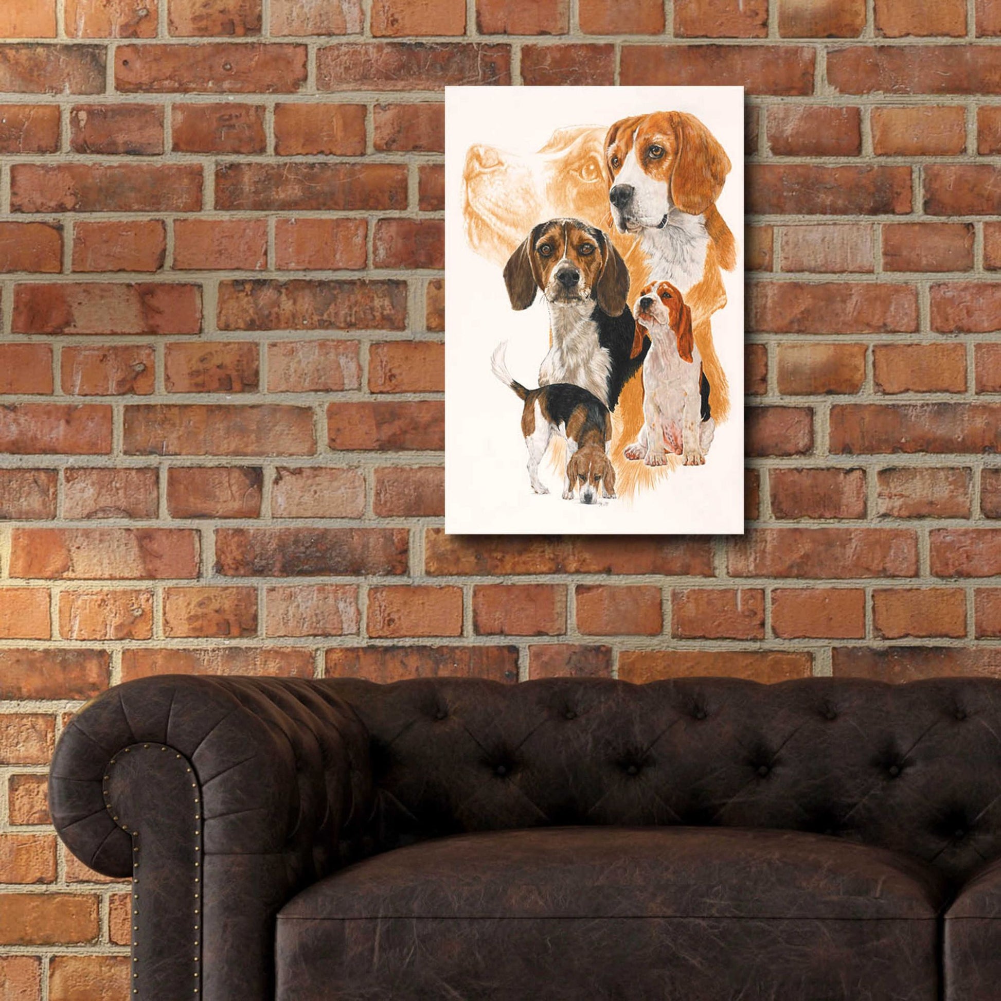 Epic Art 'Beagle and Ghost Image' by Barbara Keith, Acrylic Glass Wall Art,16x24