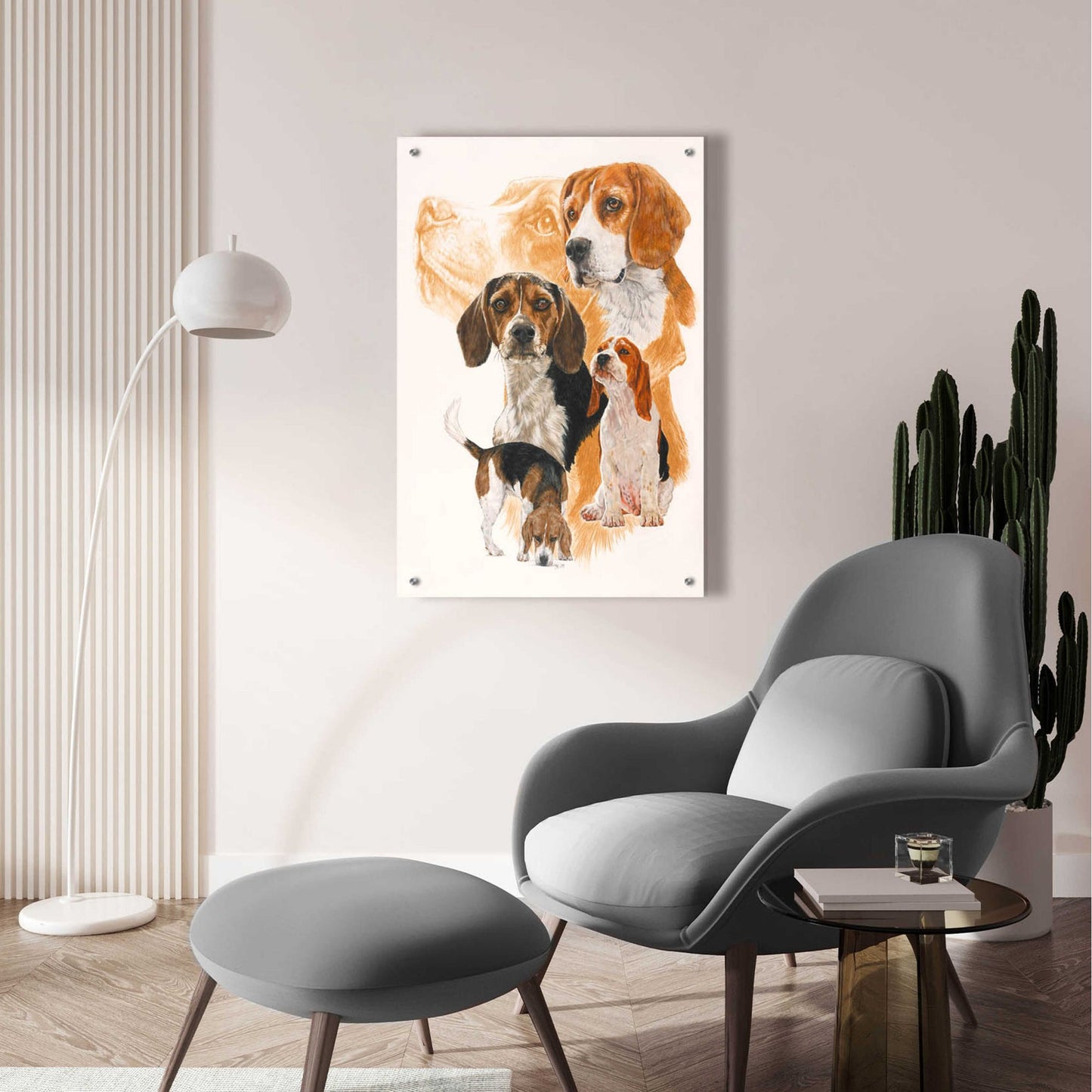 Epic Art 'Beagle and Ghost Image' by Barbara Keith, Acrylic Glass Wall Art,24x36