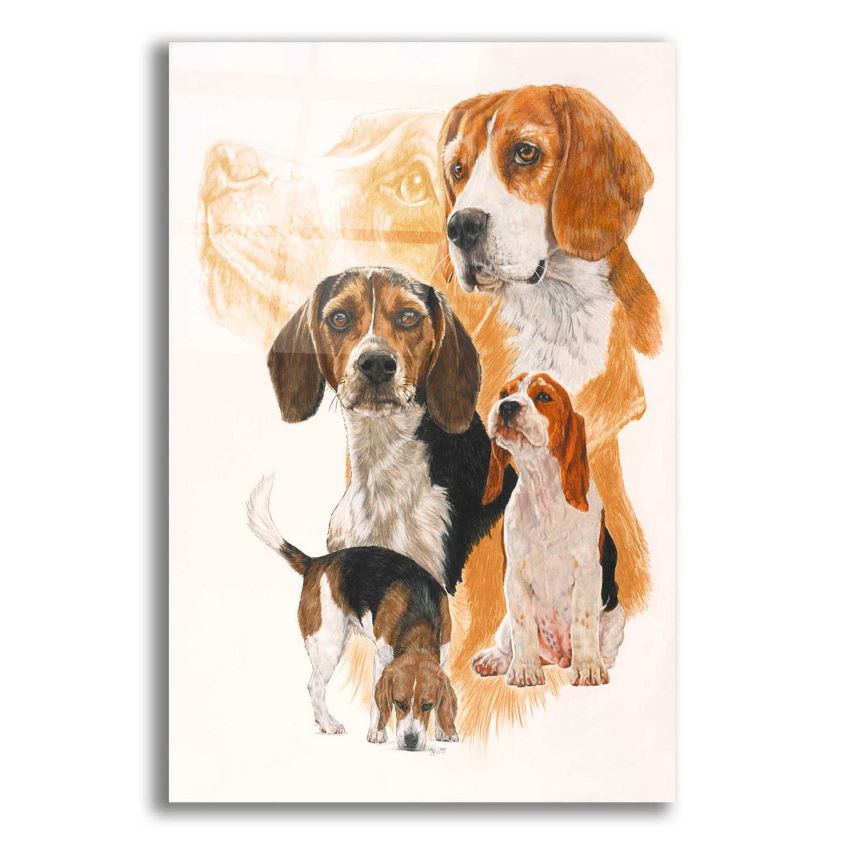 Beagle and Ghost Image by Barbara Keith acrylic glass wall art
