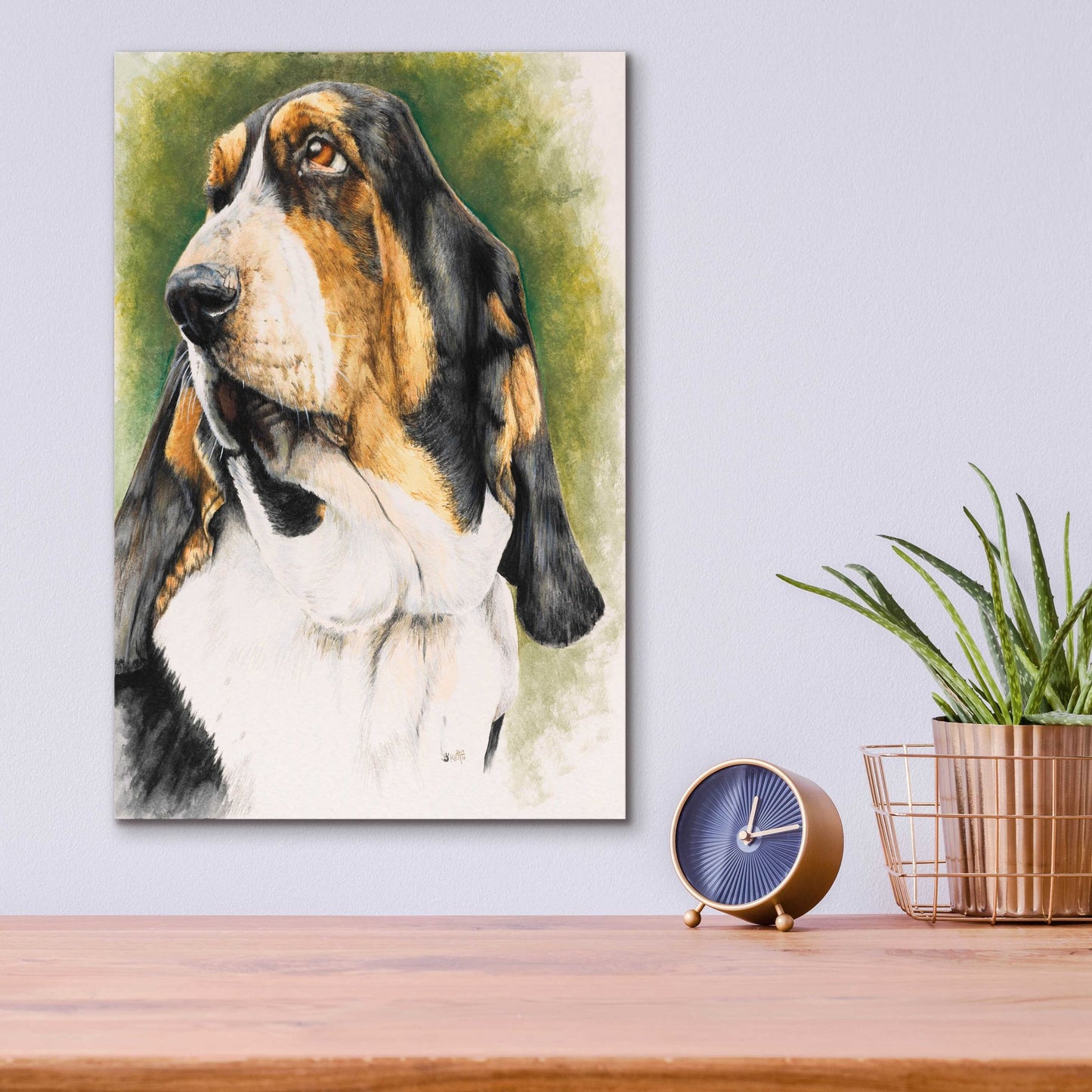 Epic Art 'Basset Hound' by Barbara Keith, Acrylic Glass Wall Art,12x16