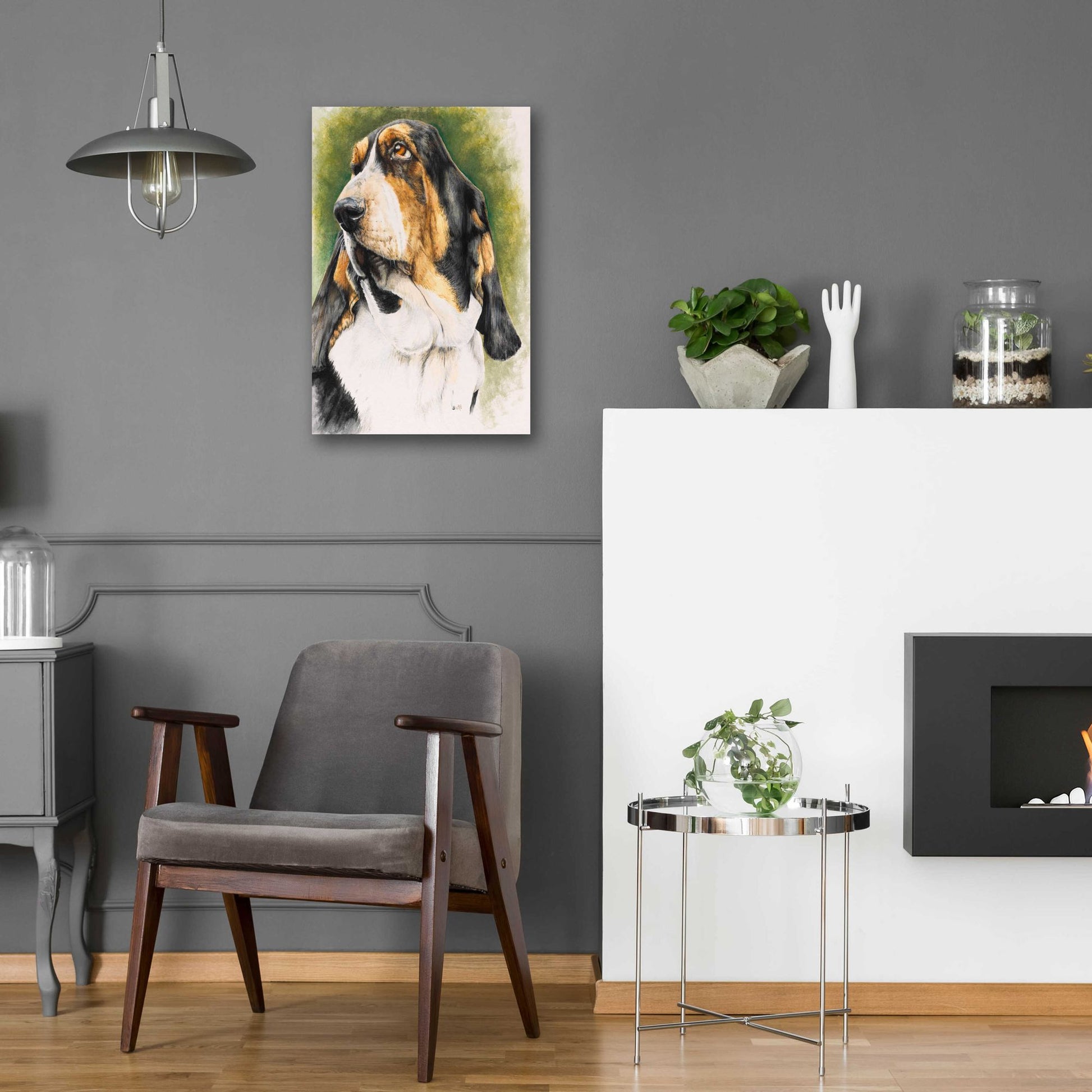 Epic Art 'Basset Hound' by Barbara Keith, Acrylic Glass Wall Art,16x24