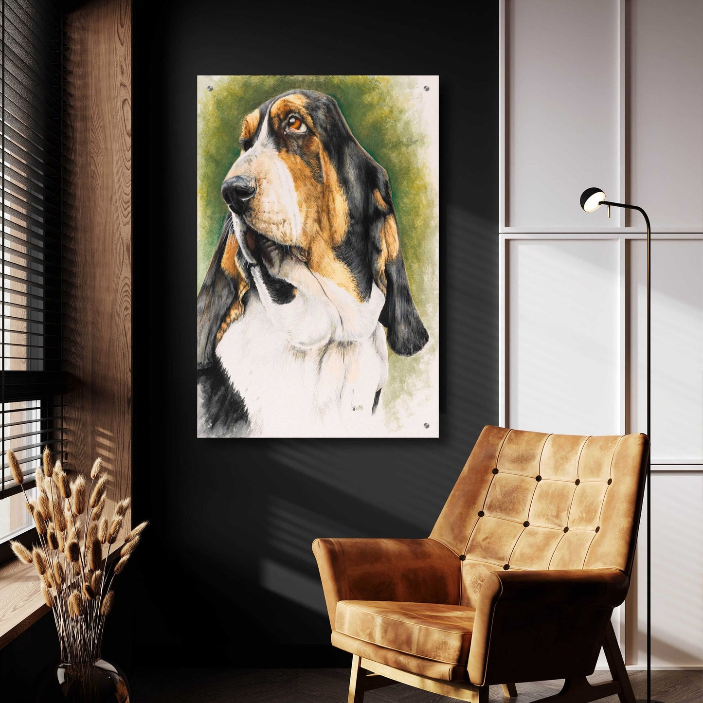 Epic Art 'Basset Hound' by Barbara Keith, Acrylic Glass Wall Art,24x36