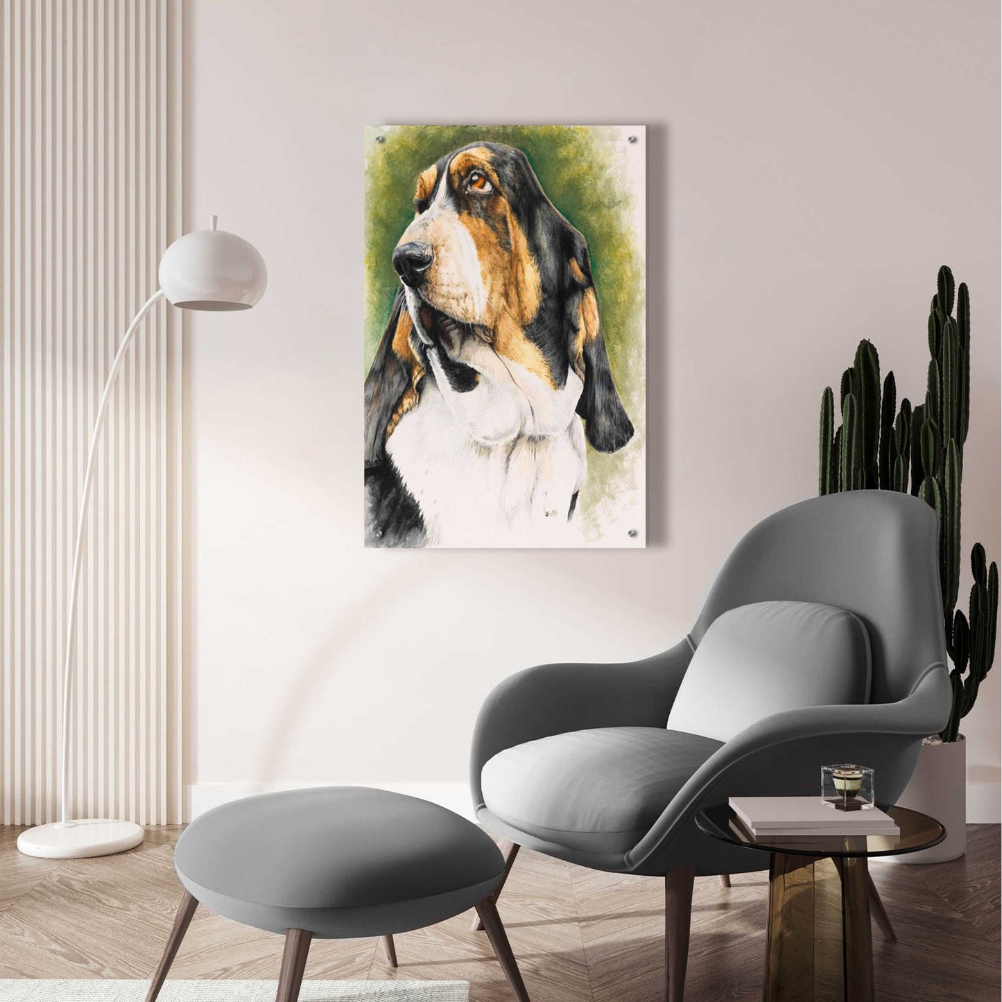 Epic Art 'Basset Hound' by Barbara Keith, Acrylic Glass Wall Art,24x36